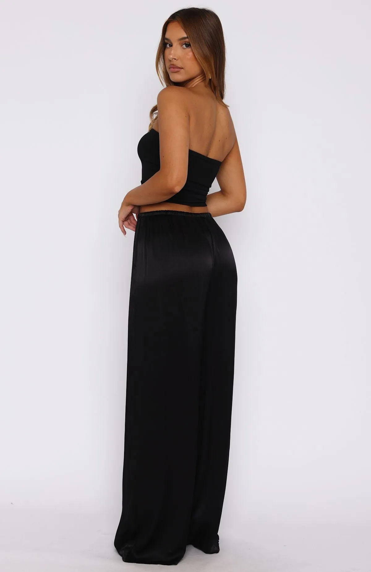 Catching Up Wide Leg Pants Black sold by White Fox Boutique product image thumbnail 4