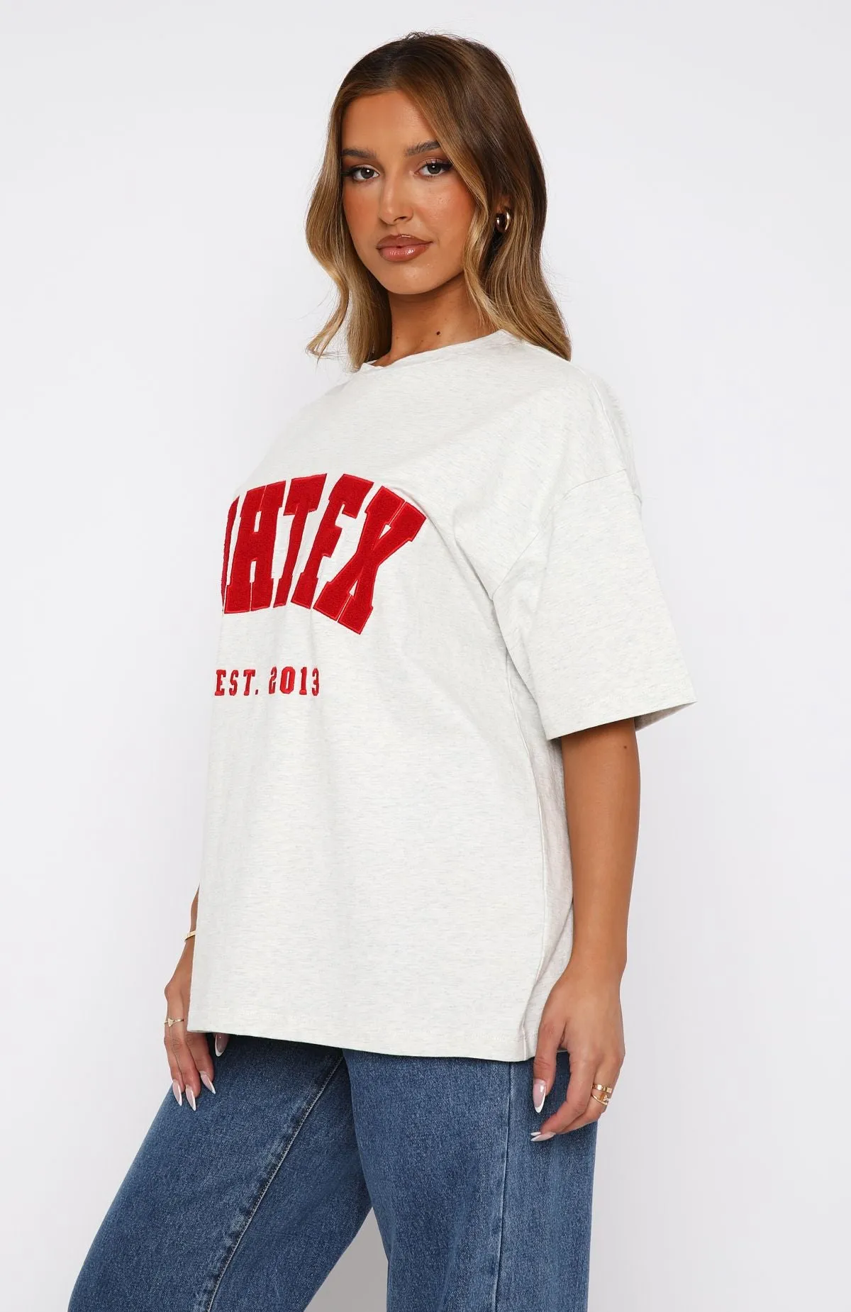 Give It Away Oversized Tee Grey Marle/Red sold by White Fox Boutique product image thumbnail 3