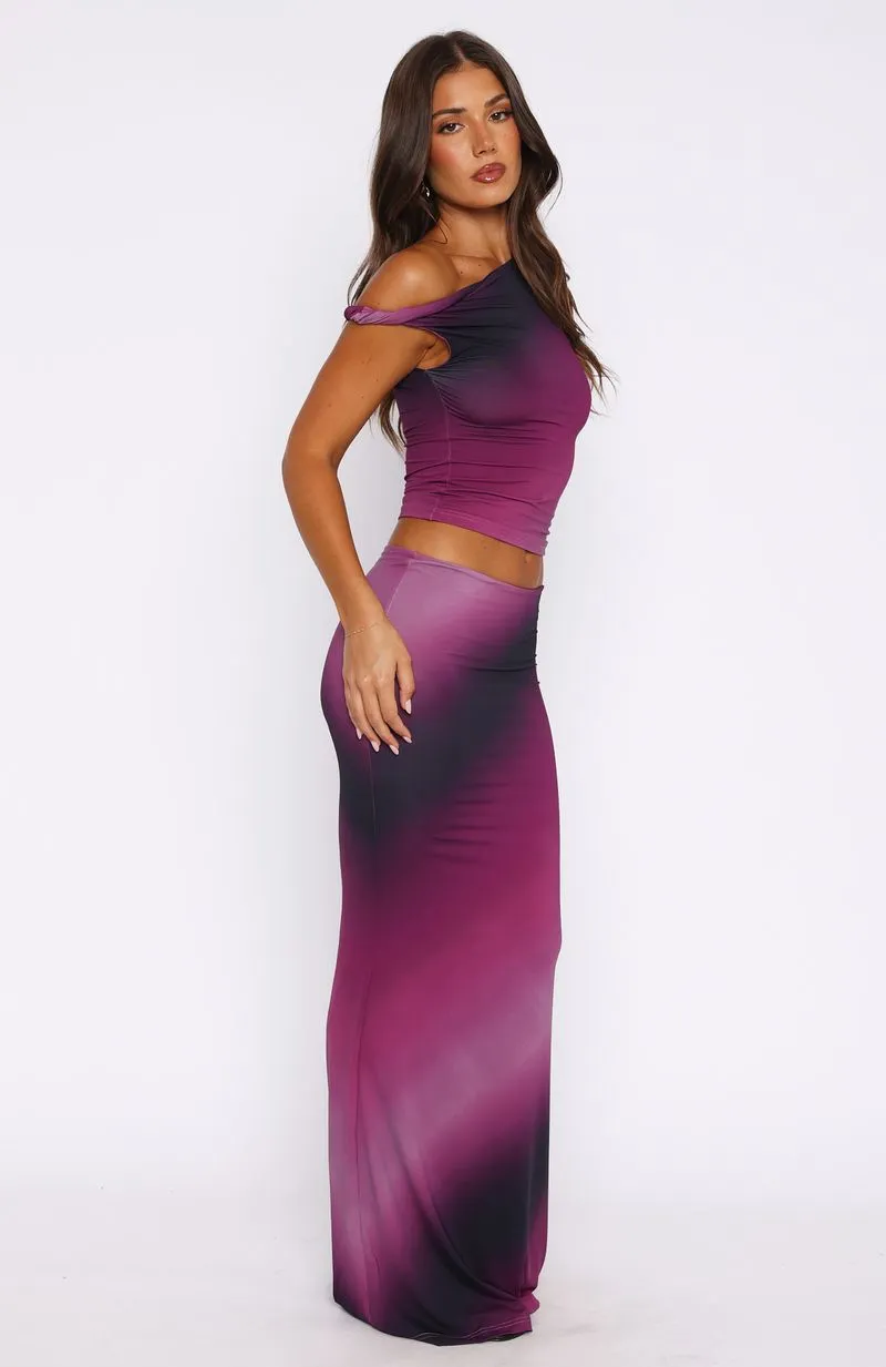 Sweet Salutations Maxi Skirt Boysenberry Ripple sold by White Fox Boutique product image thumbnail 3