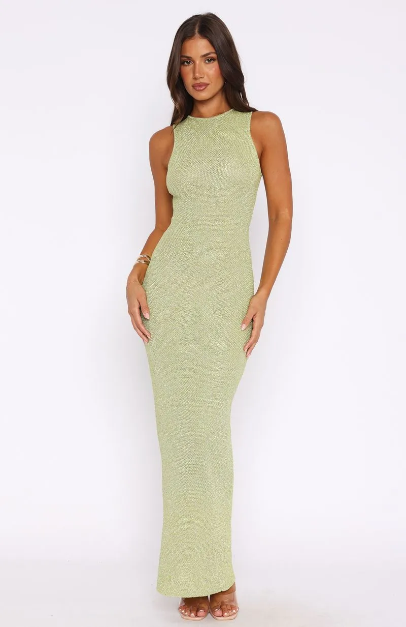 At Dusk Knit Maxi Dress Apple sold by White Fox Boutique product image thumbnail 2