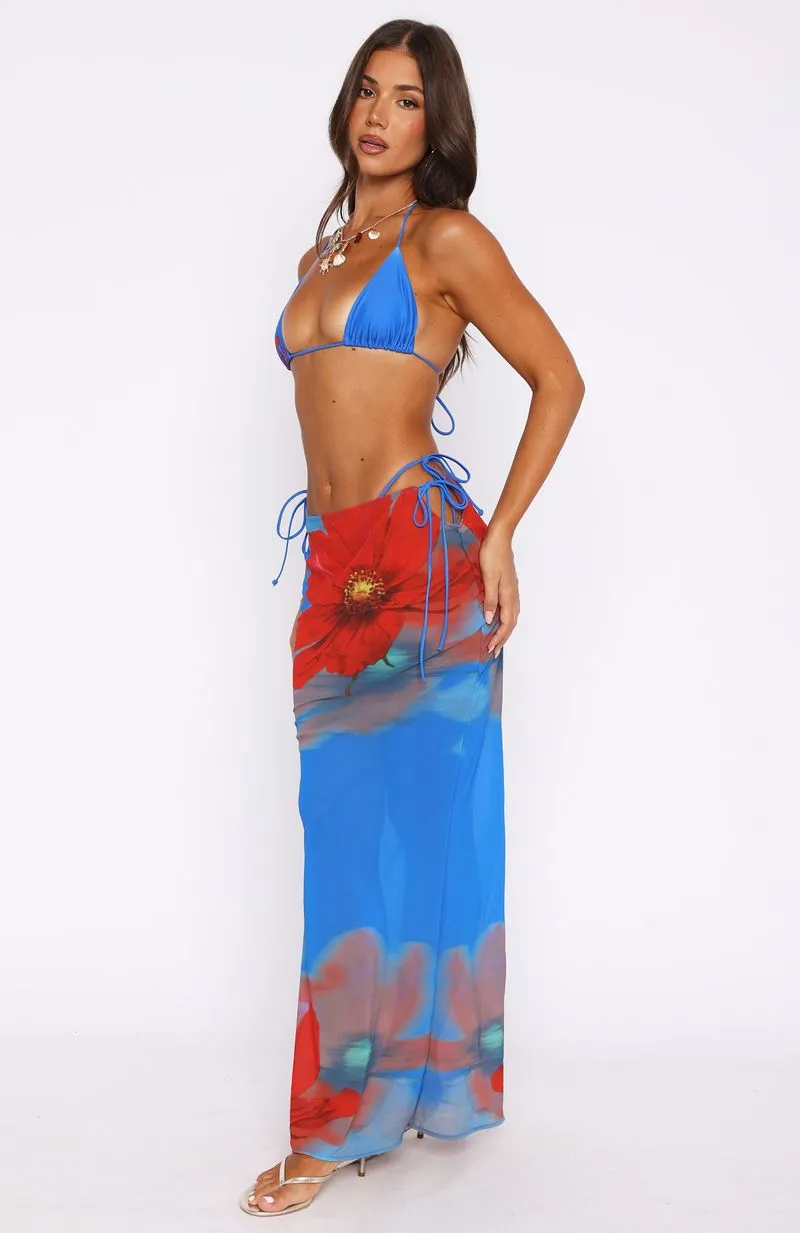 Luminous Maxi Skirt Sapphire Bloom sold by White Fox Boutique product image thumbnail 4