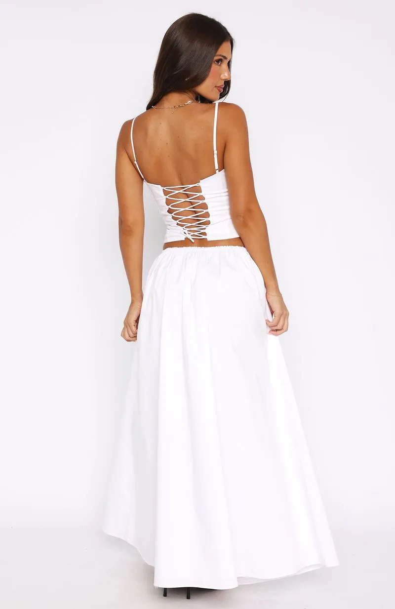 I'm Too Shy Maxi Skirt White sold by White Fox Boutique product image thumbnail 4
