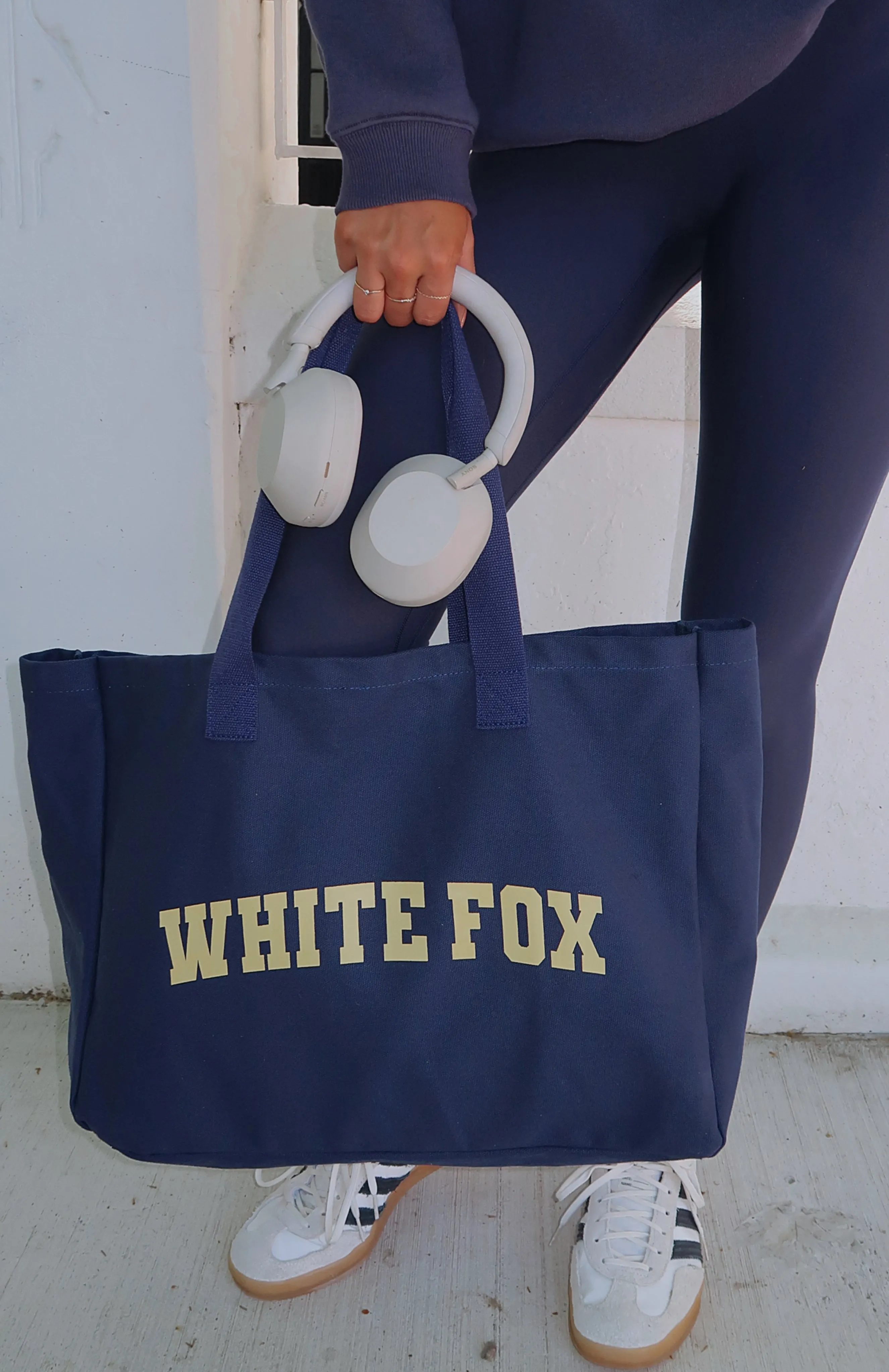 Stepping Out Tote Bag Navy sold by White Fox Boutique