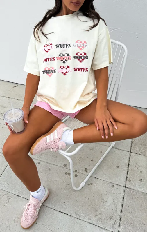 She's Too Nice Oversized Tee Off White sold by White Fox Boutique