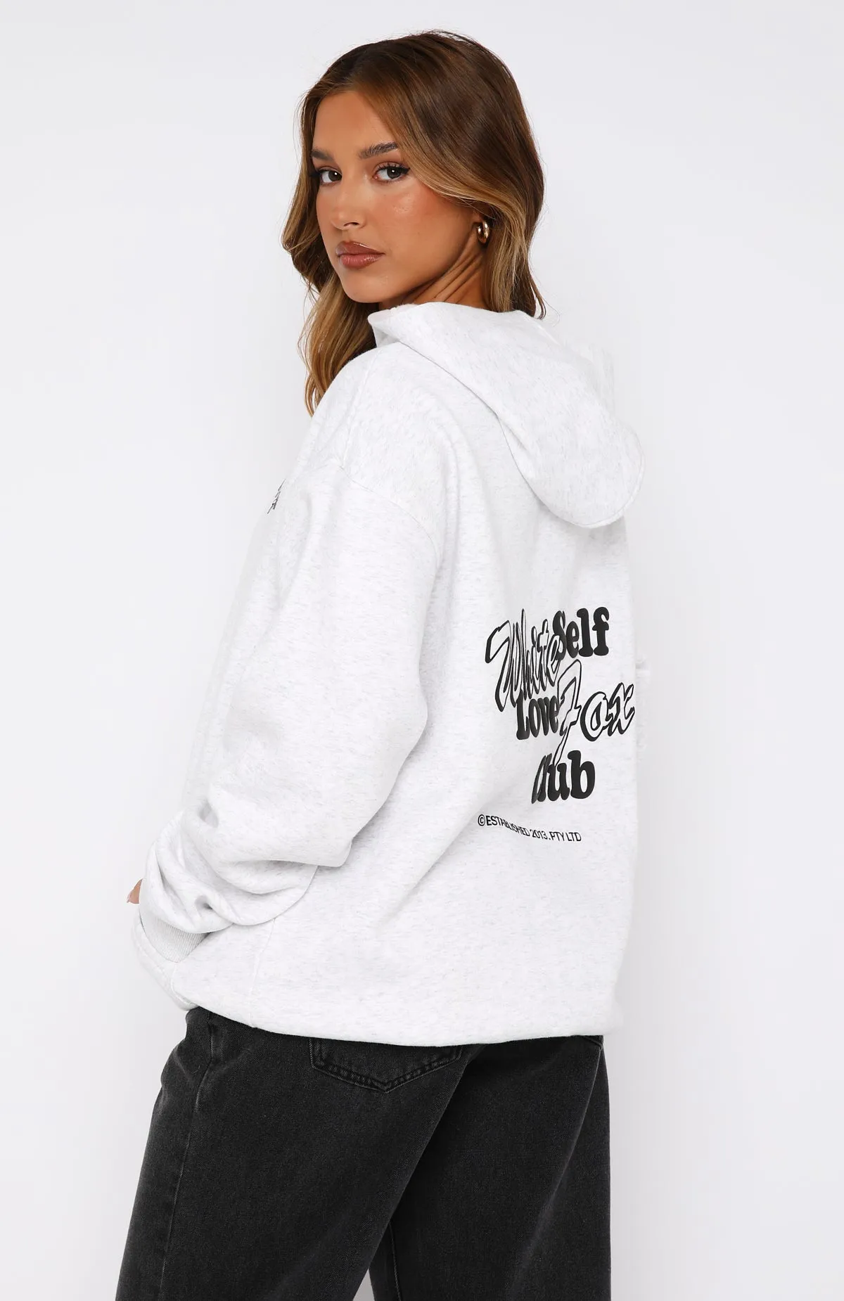 Self Love Always Oversized Hoodie Grey Marle sold by White Fox Boutique product image thumbnail 4