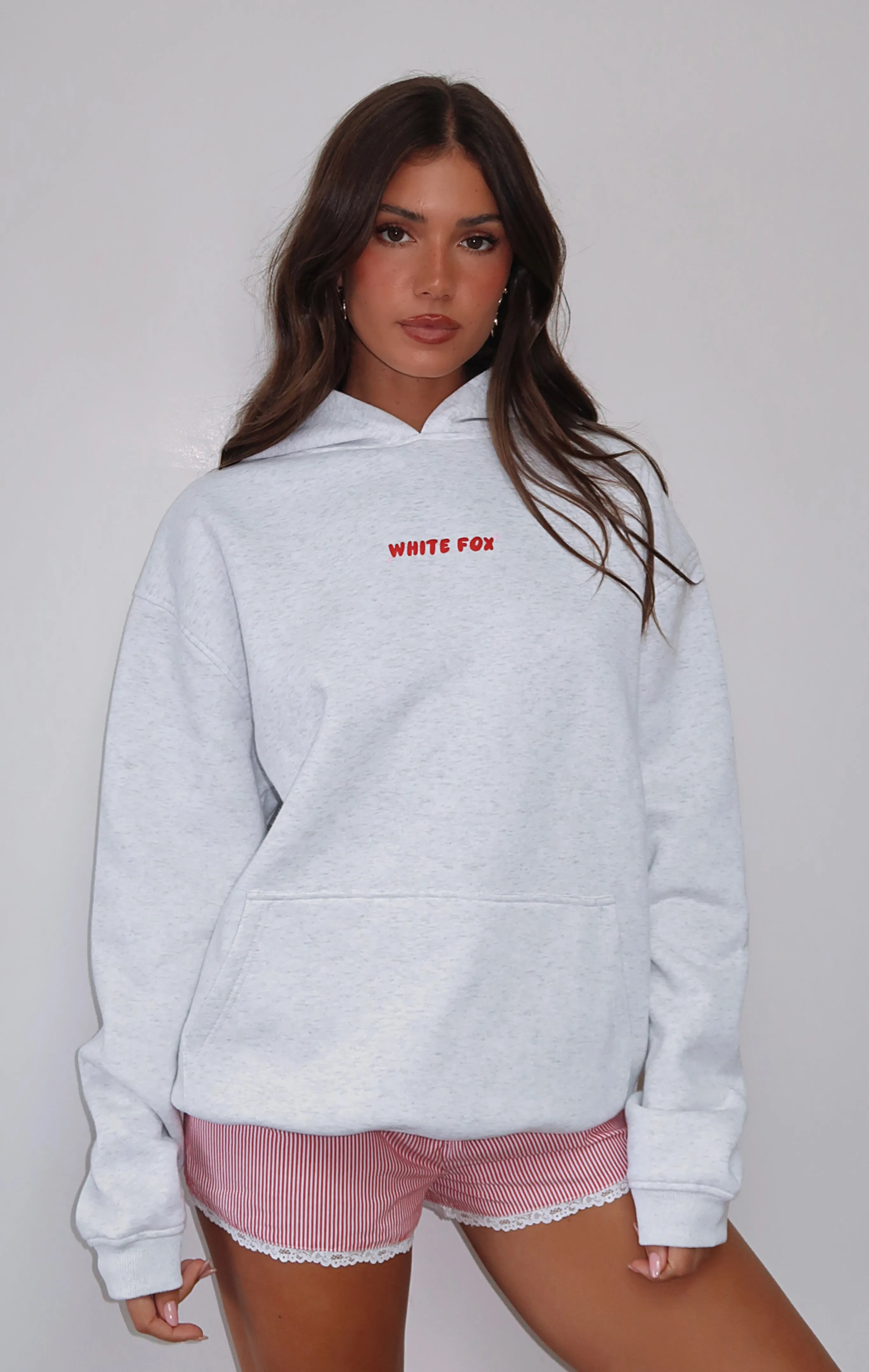 Deck The Halls Oversized Hoodie Grey Marle sold by White Fox Boutique product image thumbnail 5