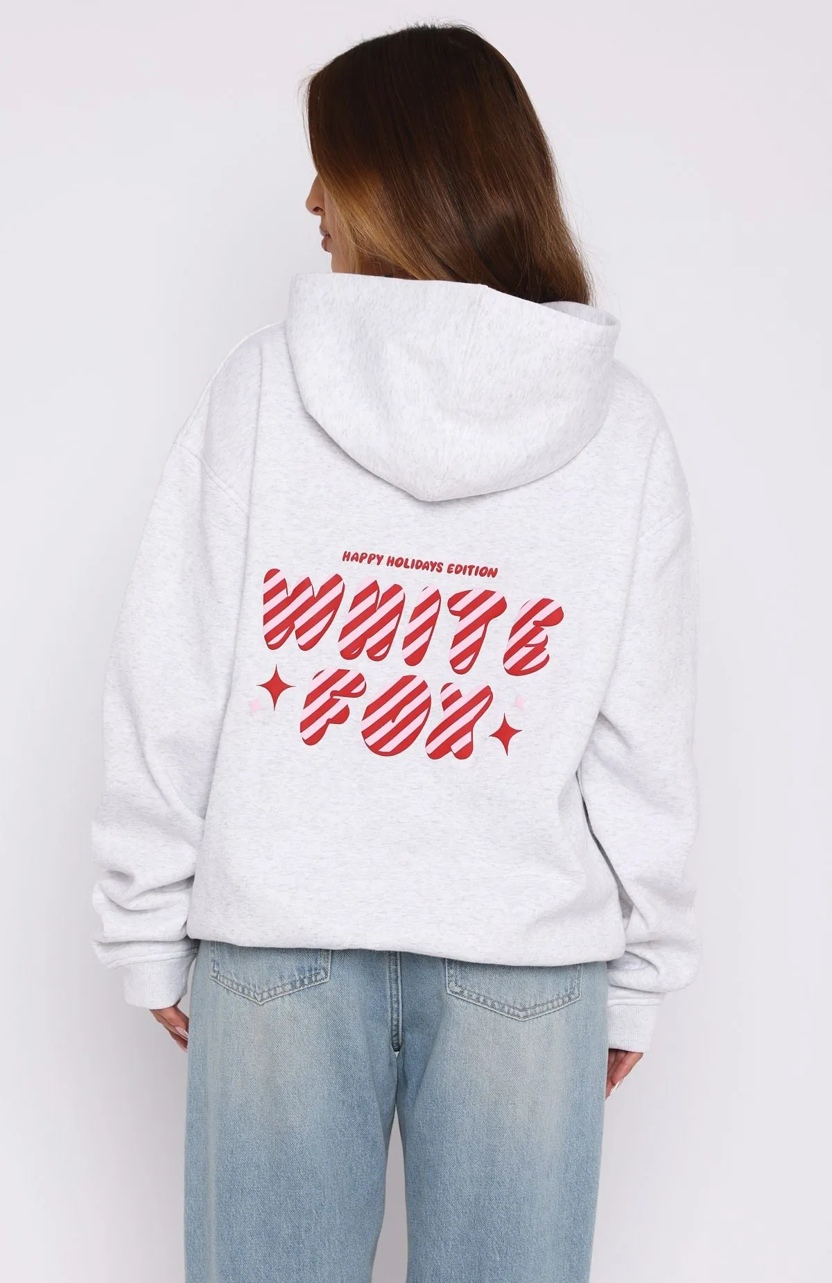 Deck The Halls Oversized Hoodie Grey Marle sold by White Fox Boutique product image thumbnail 4