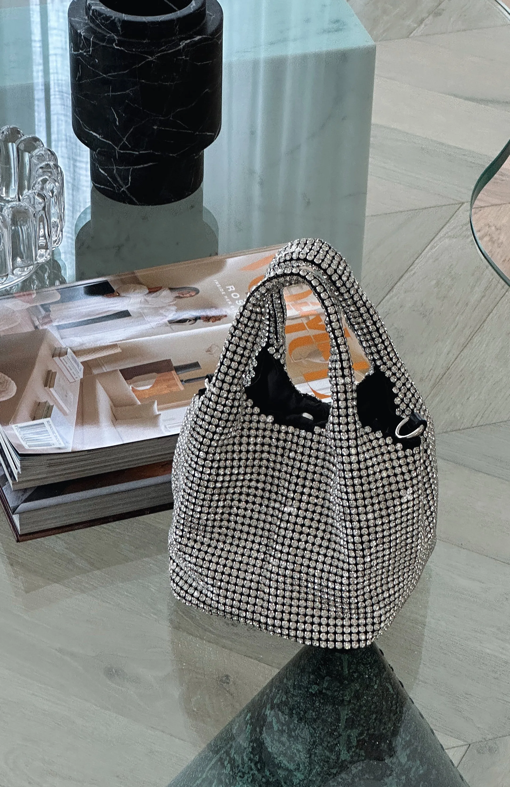 Shine Bright Like A Diamond Bag Silver sold by White Fox Boutique