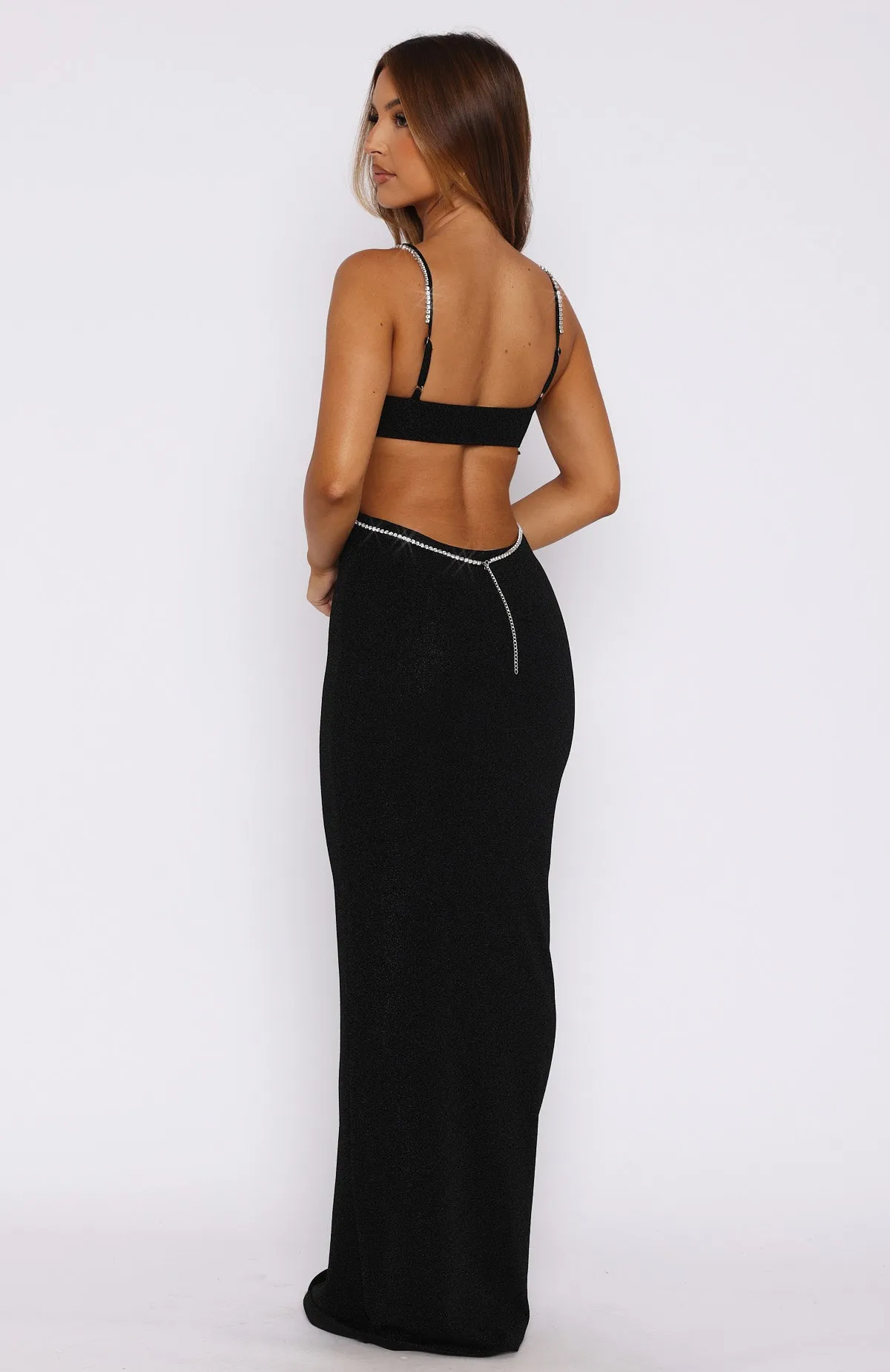Wanna Go Dancing Maxi Dress Black sold by White Fox Boutique product image thumbnail 4