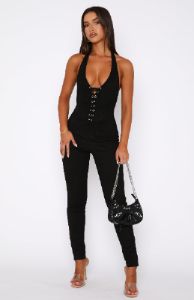 Always Be My Baby Jumpsuit Black sold by White Fox Boutique