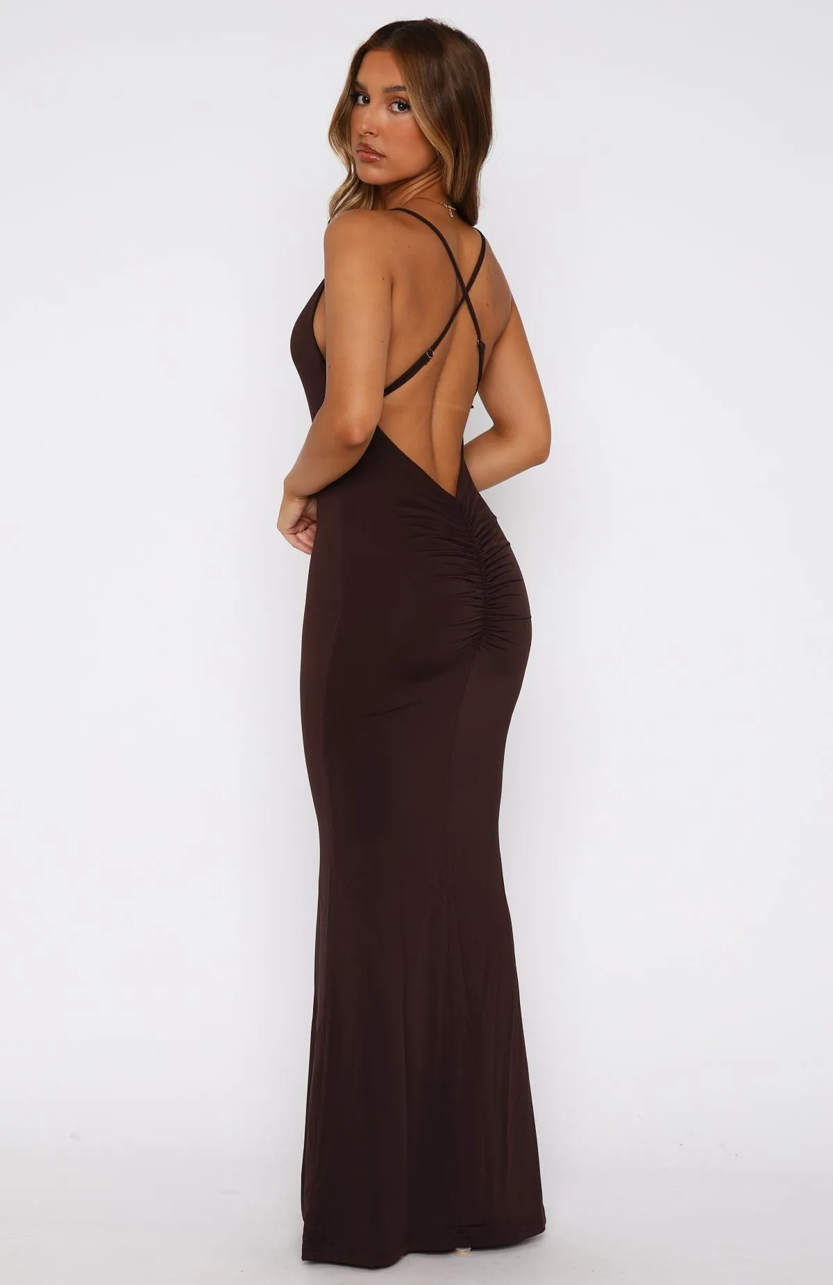 Vacation Vibes Maxi Dress Chocolate sold by White Fox Boutique product image thumbnail 4