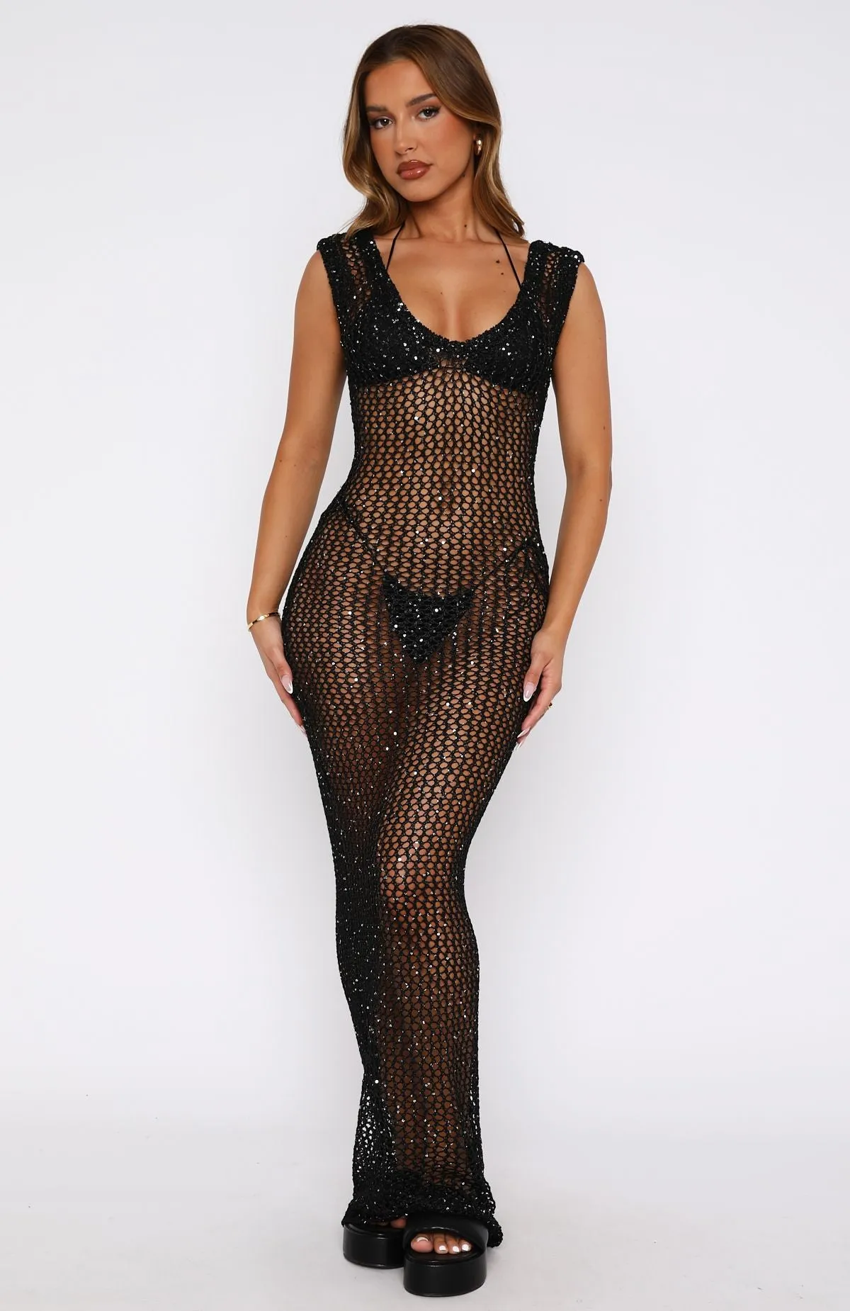 Angel Eyes Maxi Dress Black sold by White Fox Boutique product image thumbnail 2