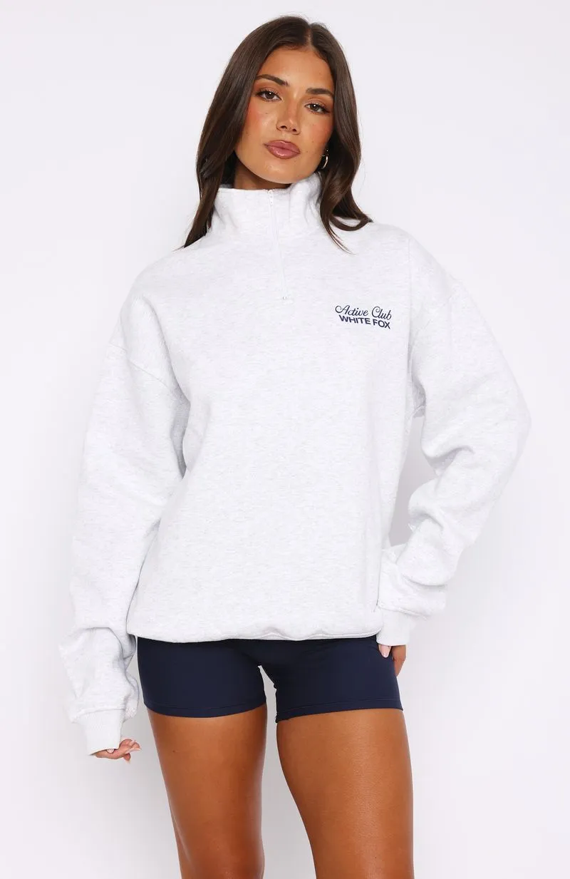 Active Club Quarter Zip Sweater Grey Marle sold by White Fox Boutique product image thumbnail 2