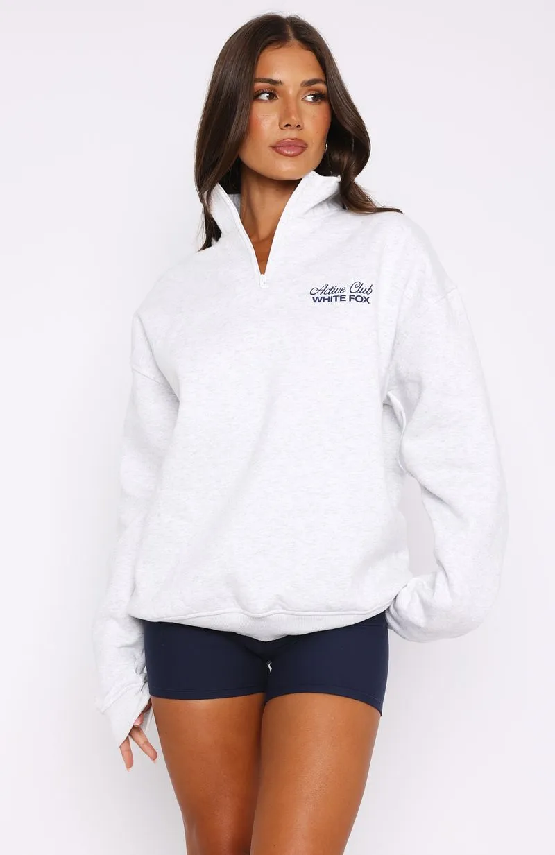 Active Club Quarter Zip Sweater Grey Marle sold by White Fox Boutique product image thumbnail 5