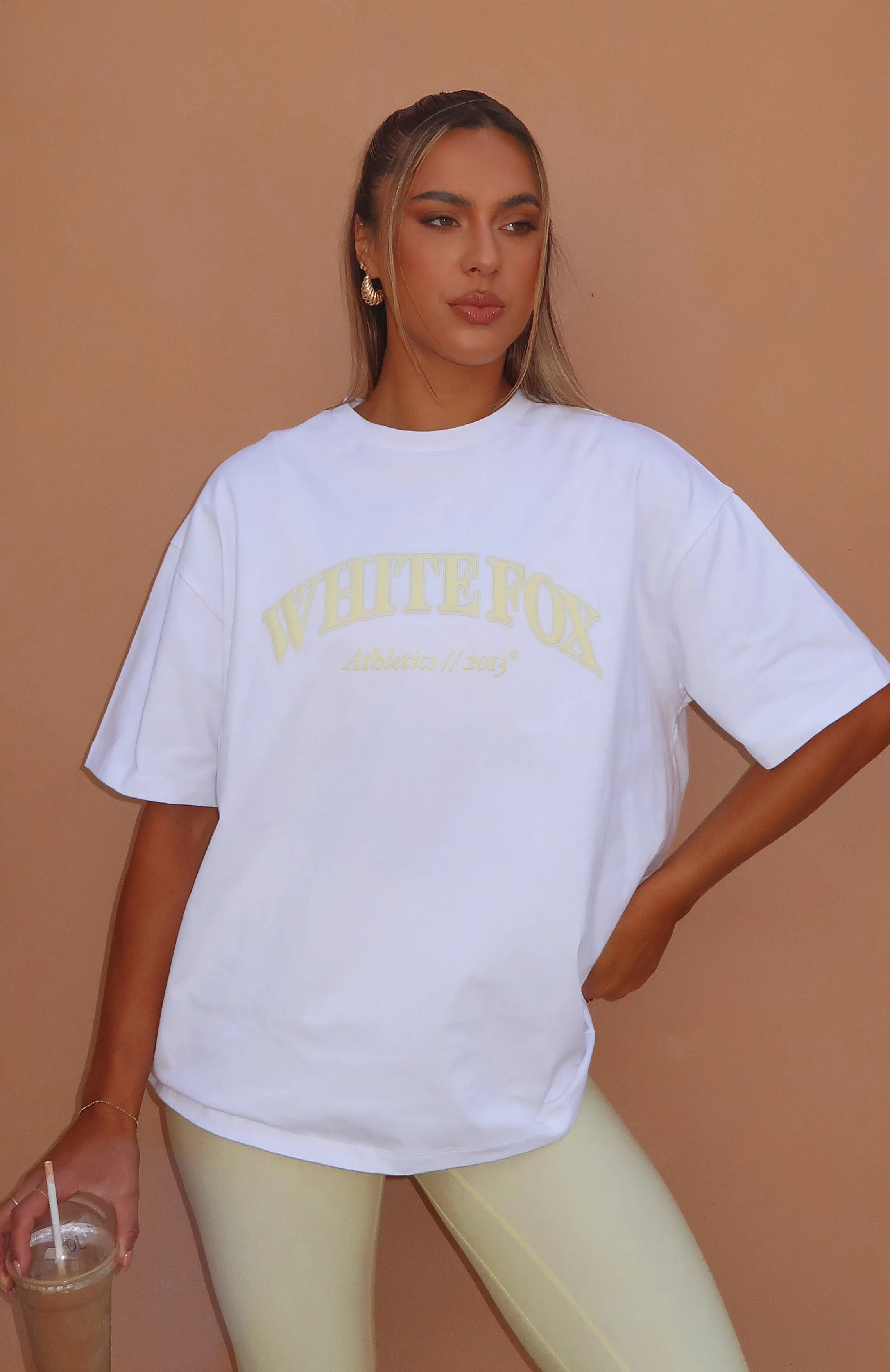 Athletics Era Oversized Tee White/Yellow sold by White Fox Boutique