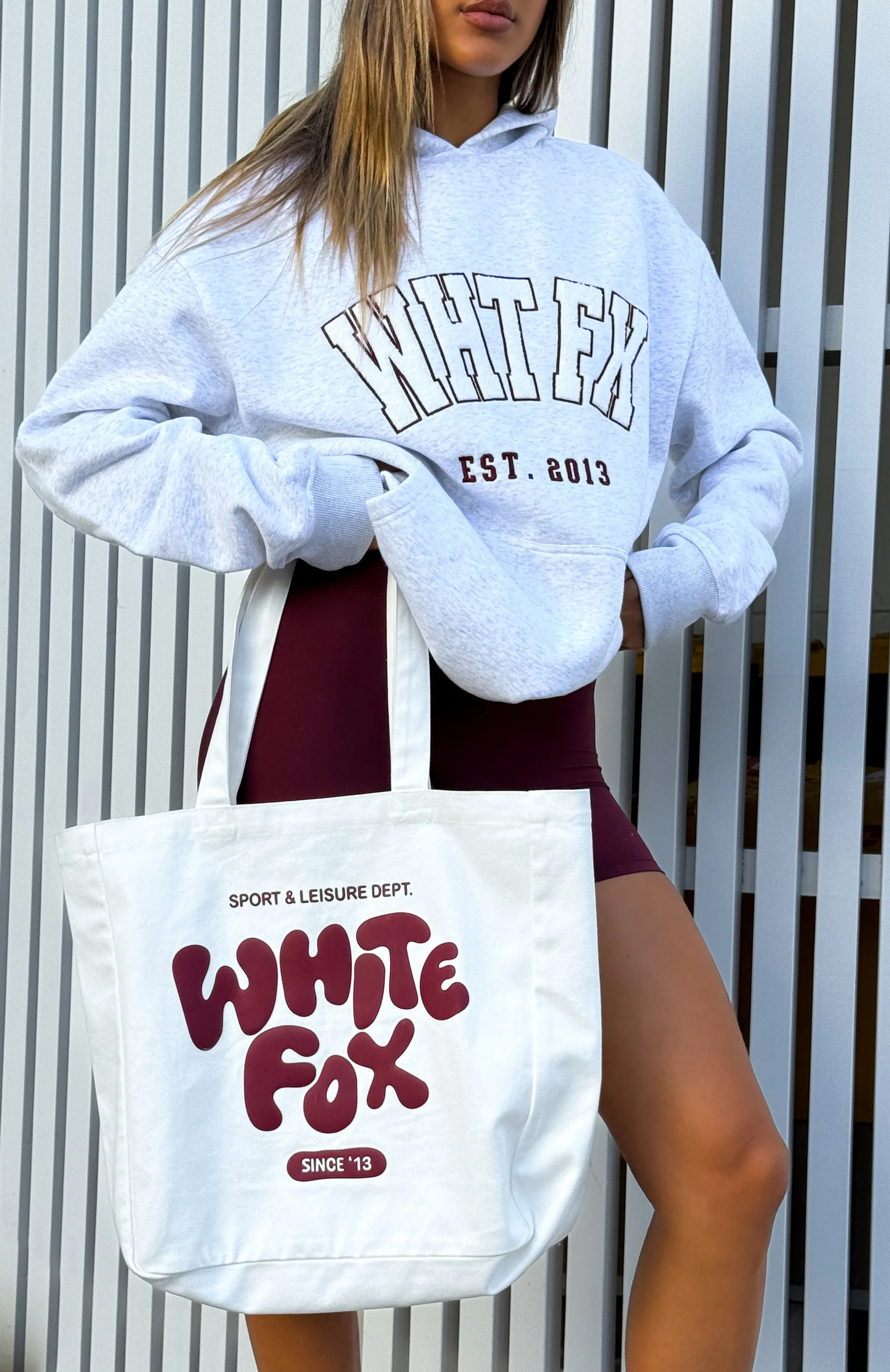 Balanced Tote Bag White/Maroon sold by White Fox Boutique product image thumbnail 3