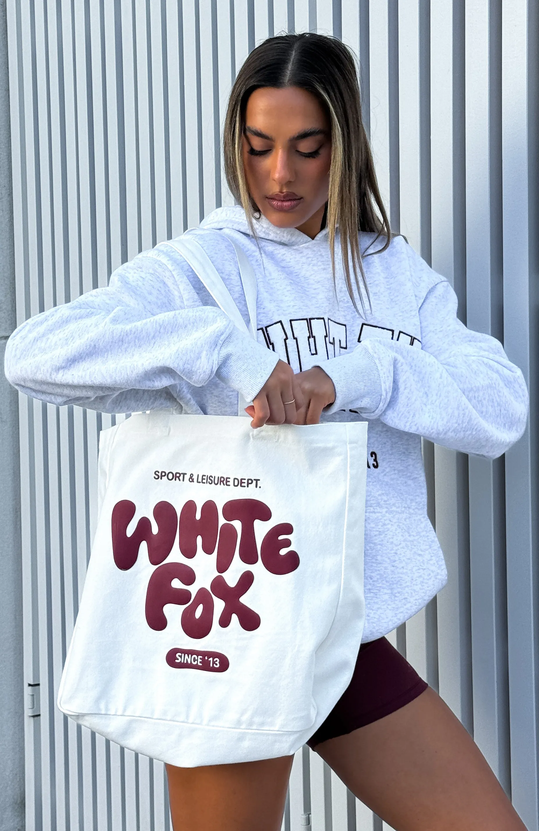 Balanced Tote Bag White/Maroon sold by White Fox Boutique product image thumbnail 4