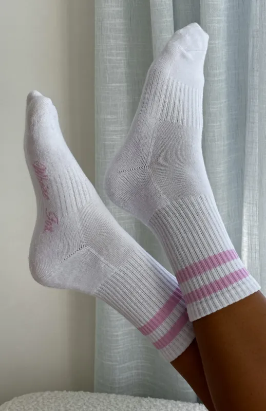 Grounded Socks White/Pink sold by White Fox Boutique