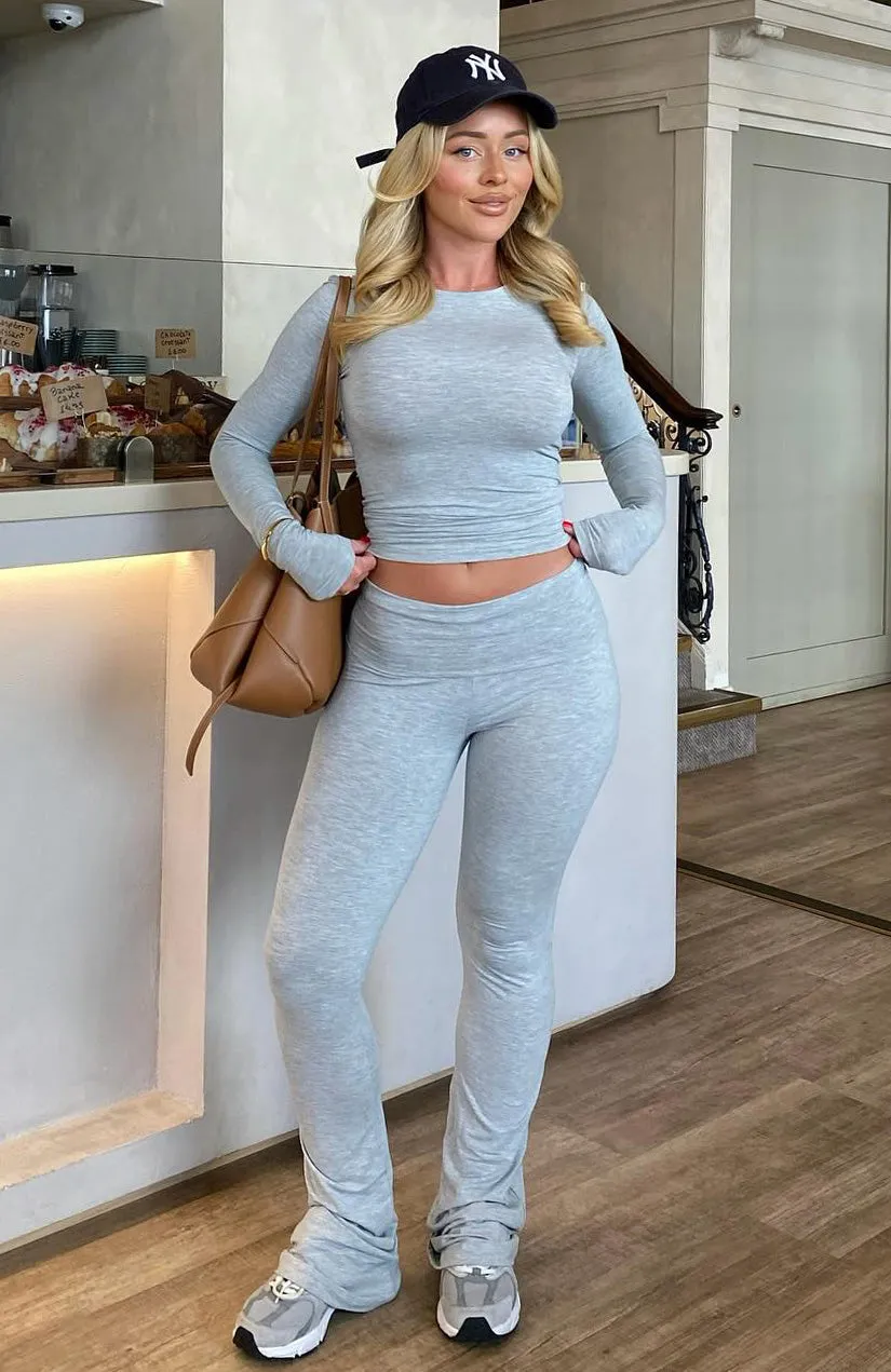 Don't You Worry Pants Grey Marle sold by White Fox Boutique