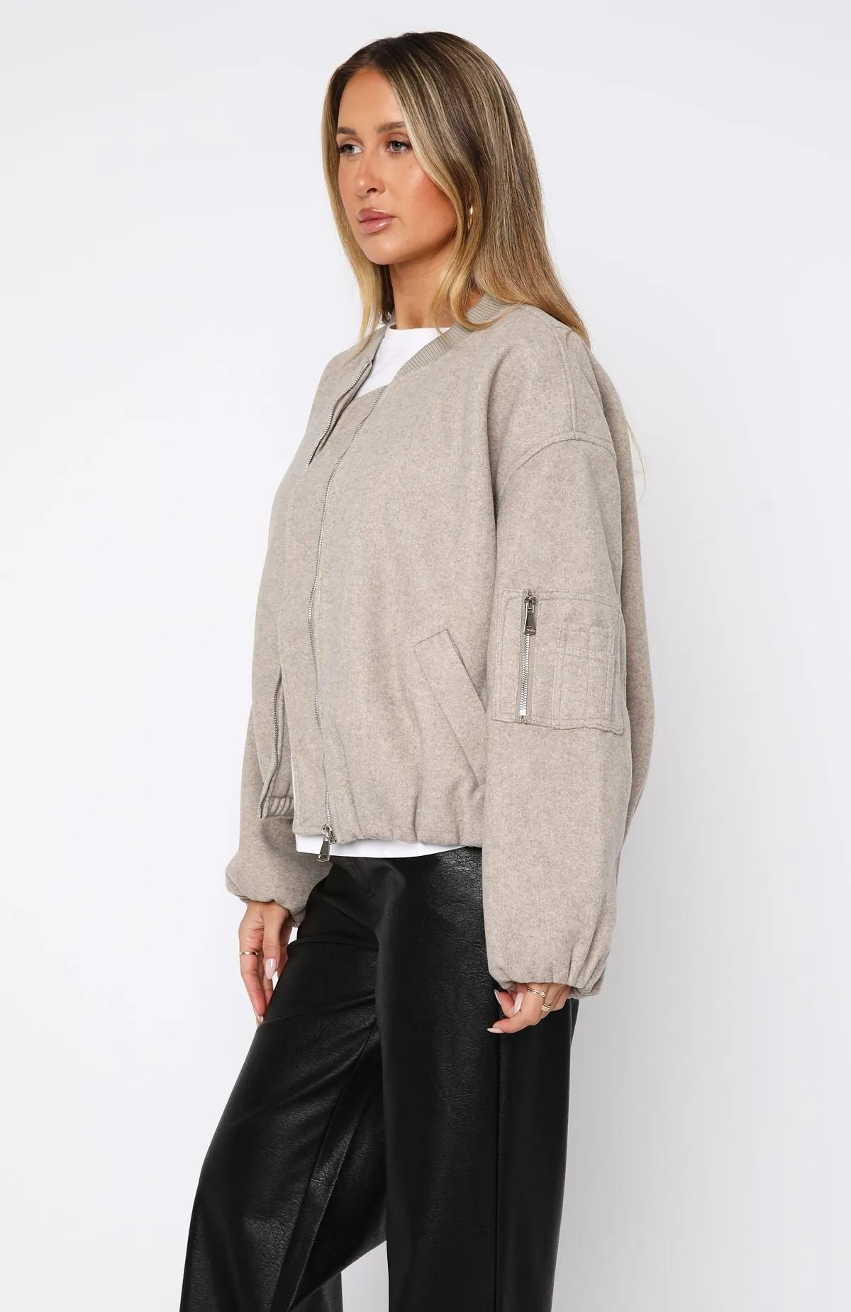 Rainy Day's Bomber Jacket Taupe sold by White Fox Boutique product image thumbnail 3