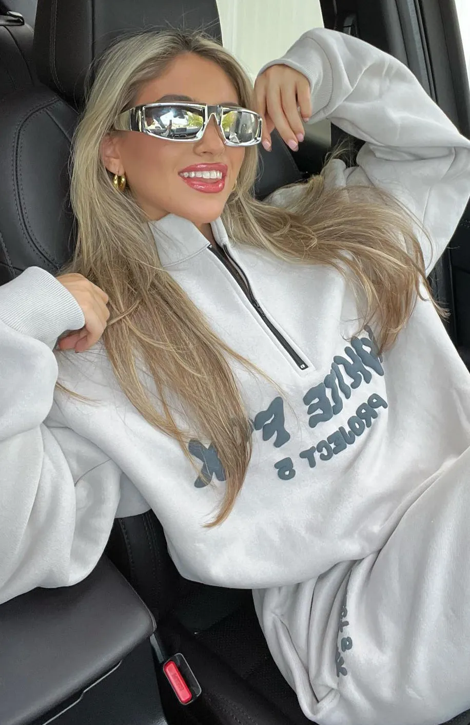 Project 5 Zip Front Sweater Lunar sold by White Fox Boutique