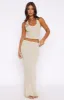 Magic Memory Knit Maxi Skirt Champagne sold by White Fox Boutique