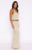 Magic Memory Knit Maxi Skirt Champagne sold by White Fox Boutique