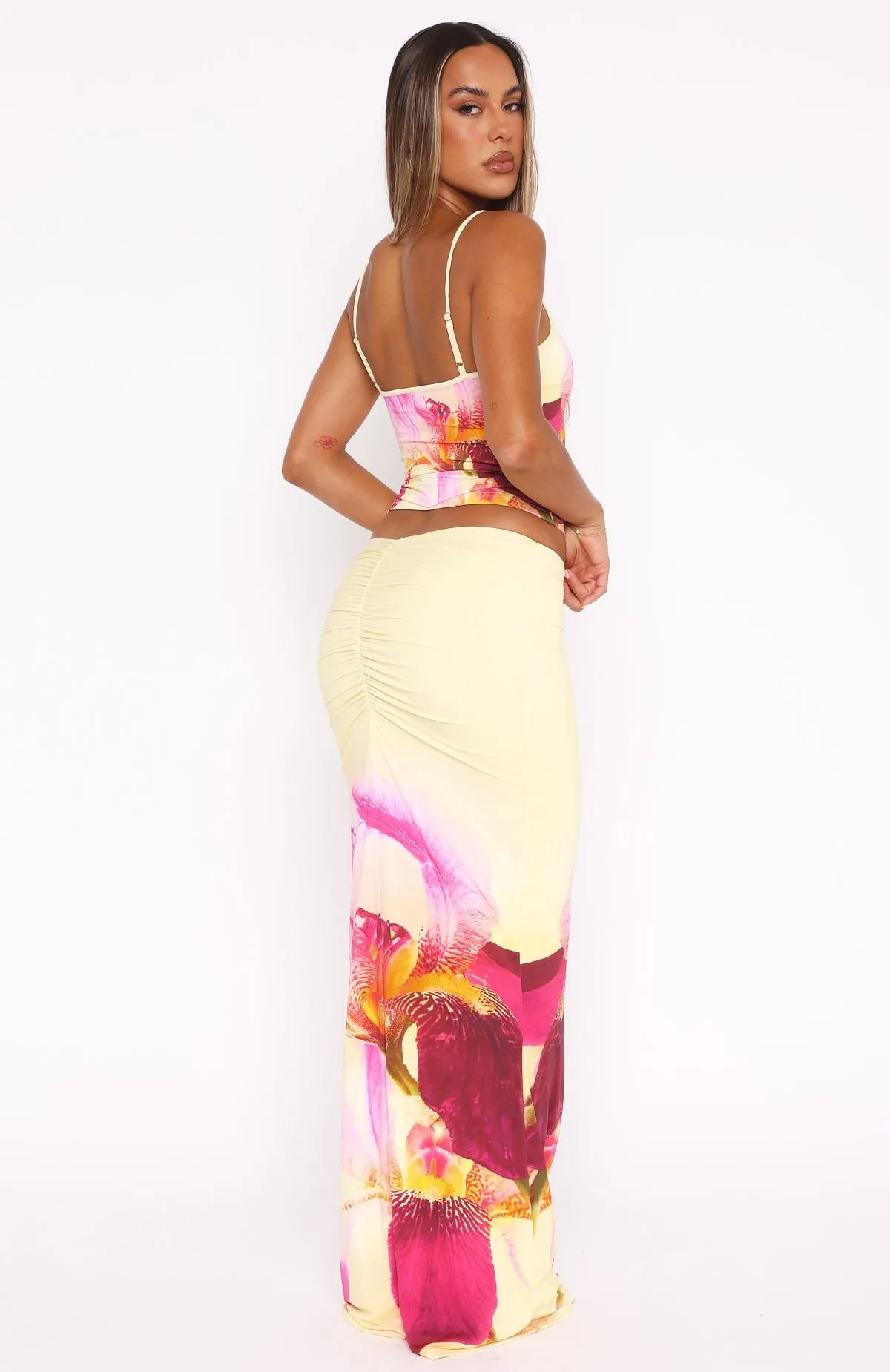 Ex Best Friend Maxi Skirt Lemon Spritz sold by White Fox Boutique product image thumbnail 4