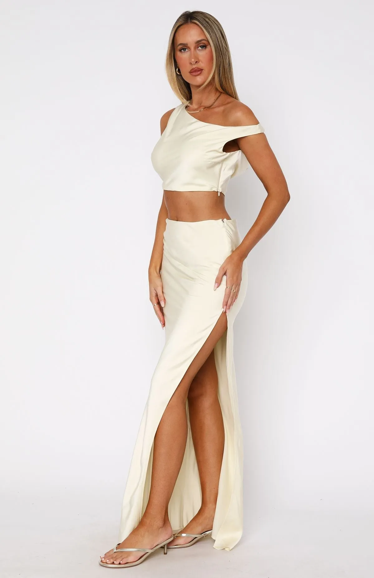 From Me To You Maxi Skirt Cream sold by White Fox Boutique product image thumbnail 3