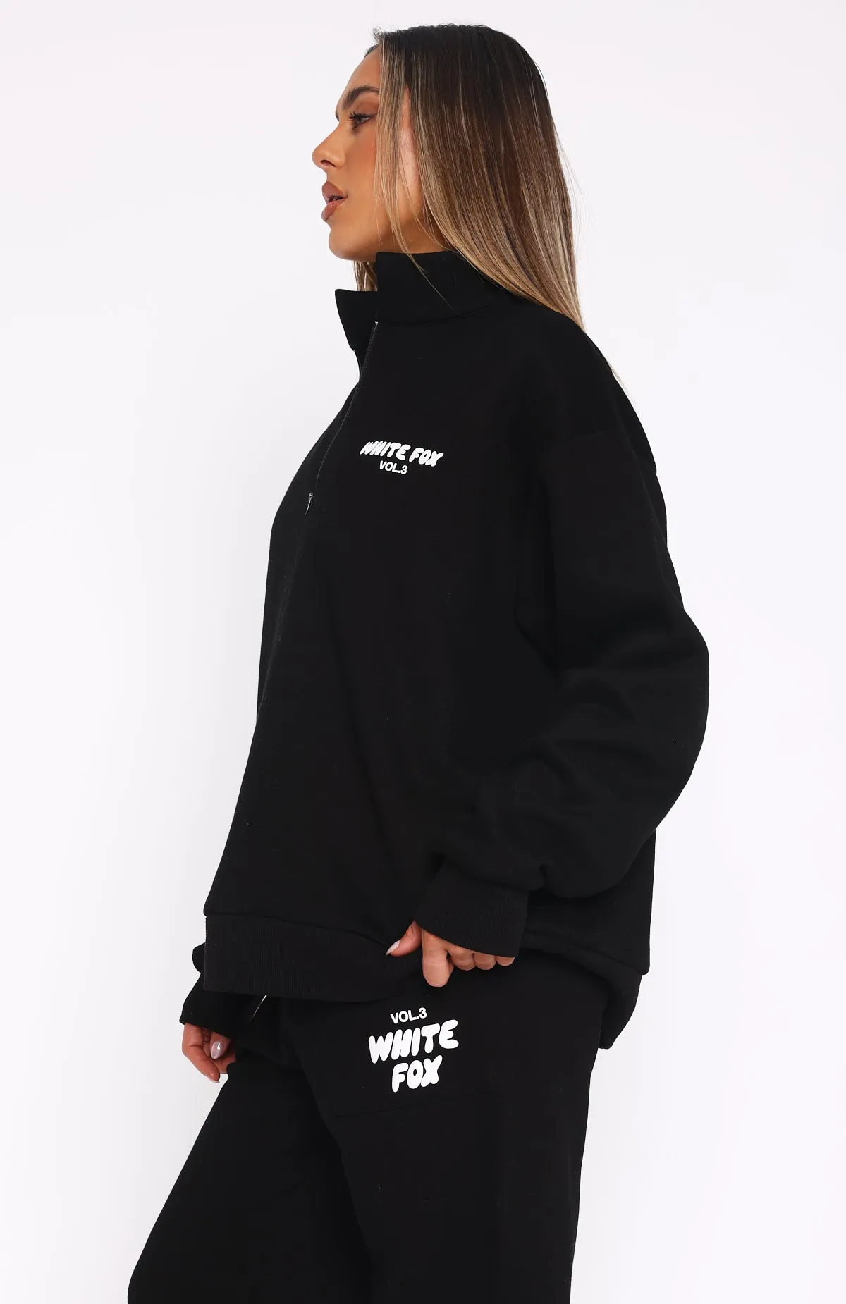 Offstage Zip Front Sweater Monochrome sold by White Fox Boutique product image thumbnail 3