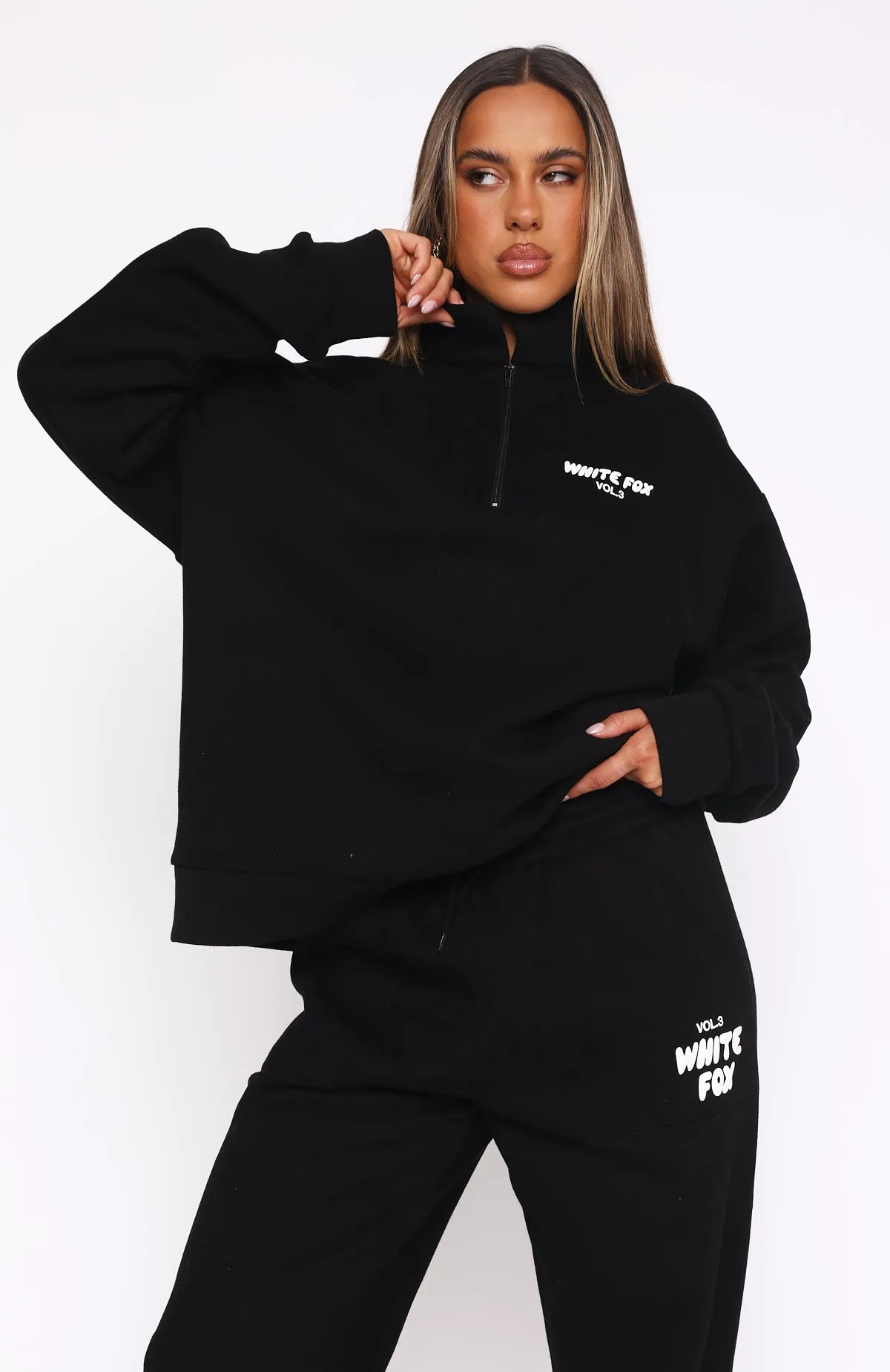 Offstage Zip Front Sweater Monochrome sold by White Fox Boutique product image thumbnail 2