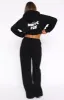 Offstage Wide Leg Sweatpants Monochrome sold by White Fox Boutique