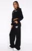 Offstage Wide Leg Sweatpants Monochrome sold by White Fox Boutique