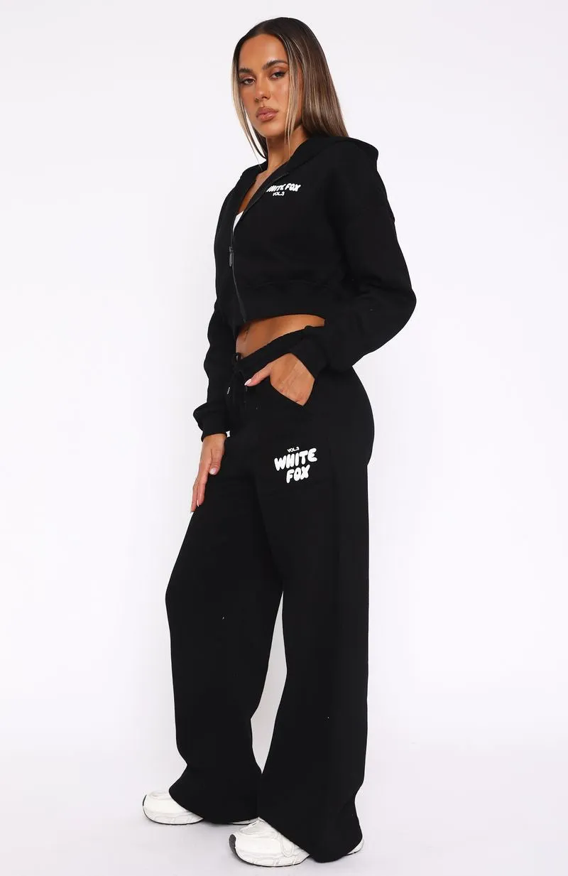 Offstage Wide Leg Sweatpants Monochrome sold by White Fox Boutique product image thumbnail 3