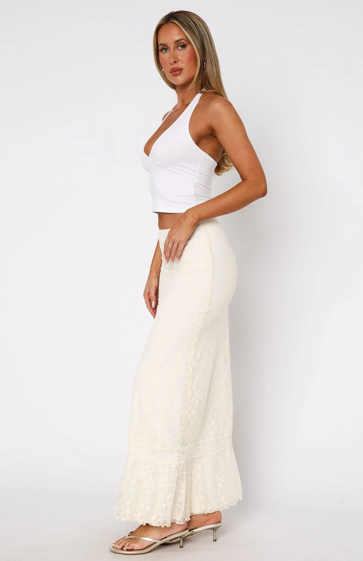No Giving Up Lace Maxi Skirt Cream sold by White Fox Boutique product image thumbnail 3