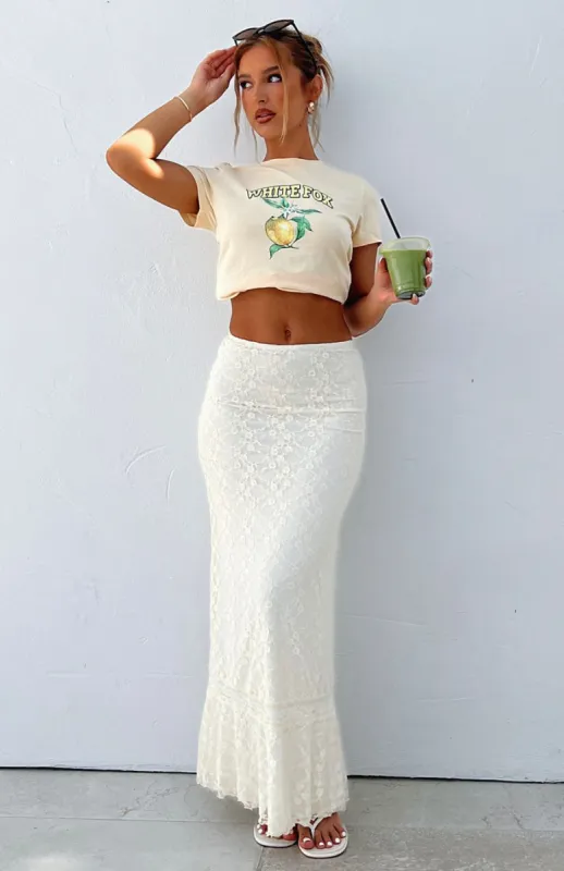 No Giving Up Lace Maxi Skirt Cream sold by White Fox Boutique