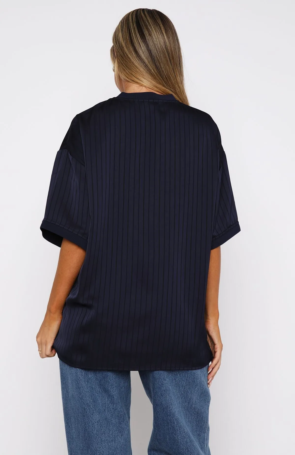 Let's Move On Oversized Jersey Navy sold by White Fox Boutique product image thumbnail 4