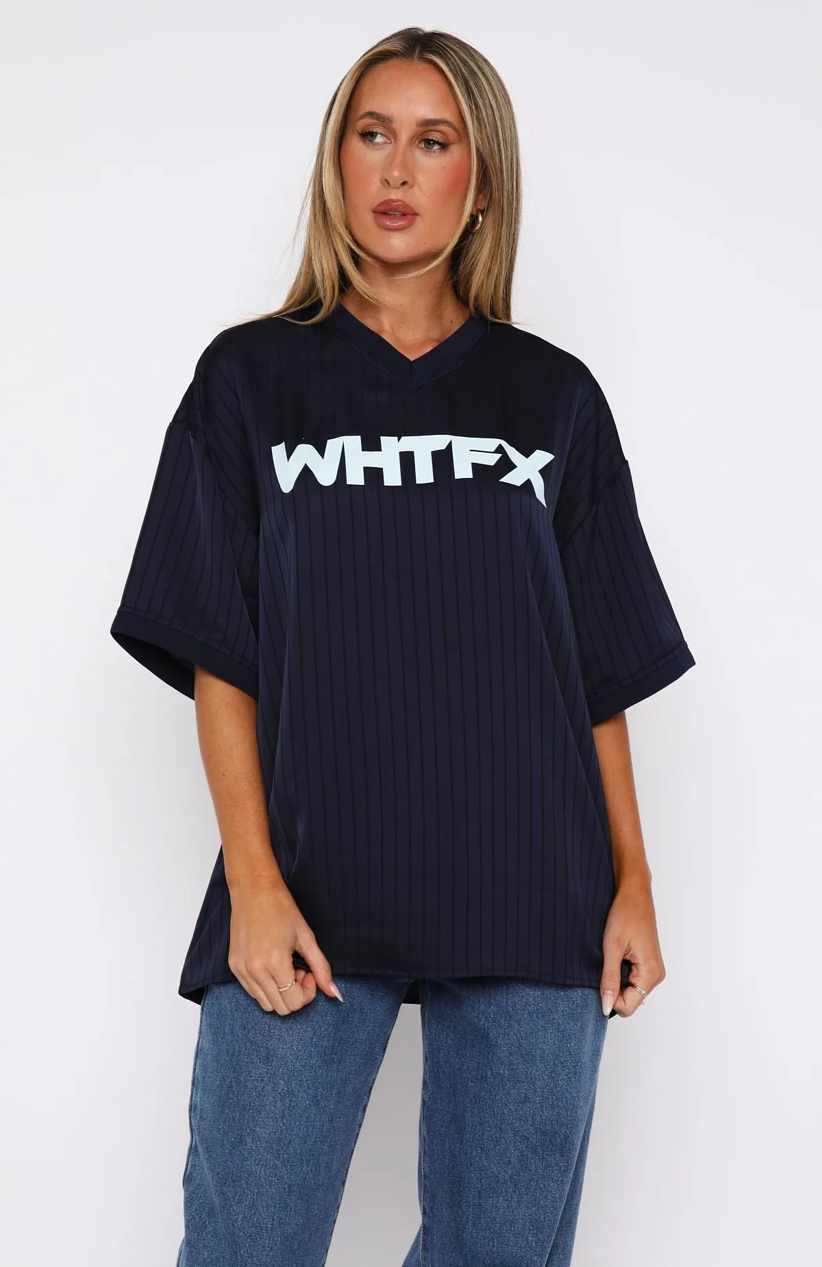 Let's Move On Oversized Jersey Navy sold by White Fox Boutique product image thumbnail 2