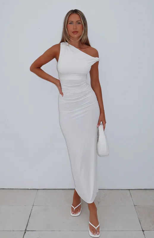 Little Bit Dramatic Maxi Dress White sold by White Fox Boutique