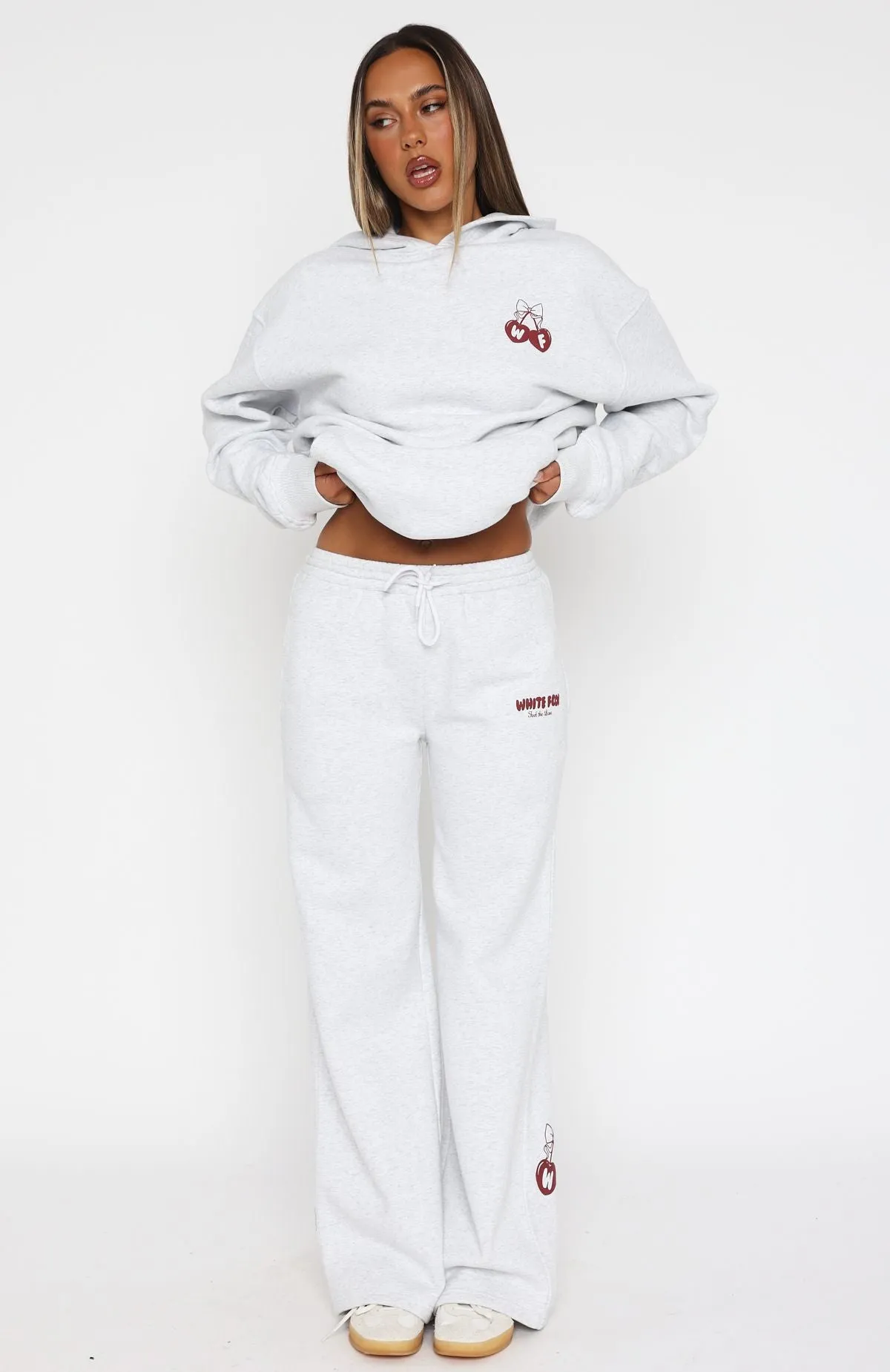 Feel The Love Wide Leg Sweatpants Grey Marle sold by White Fox Boutique product image thumbnail 2