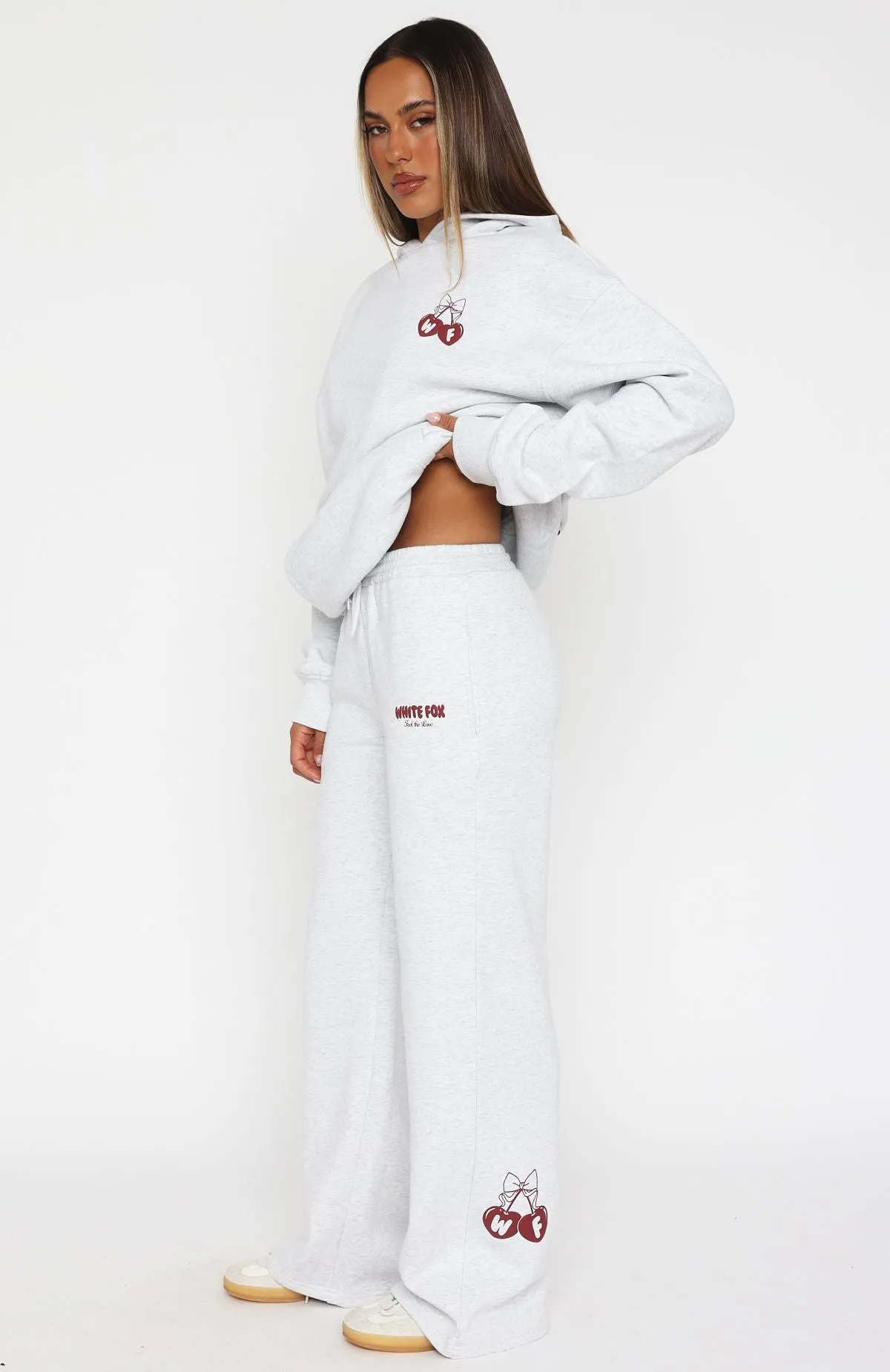Feel The Love Wide Leg Sweatpants Grey Marle sold by White Fox Boutique product image thumbnail 3
