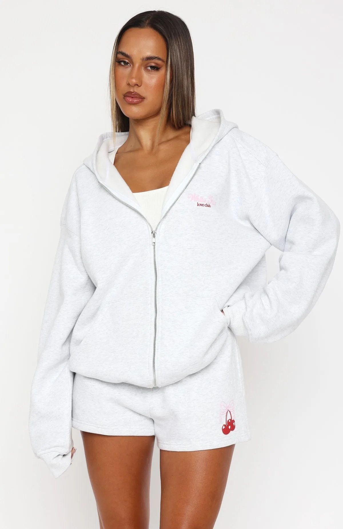 Fell So Hard Lounge Shorts Grey Marle sold by White Fox Boutique product image thumbnail 2