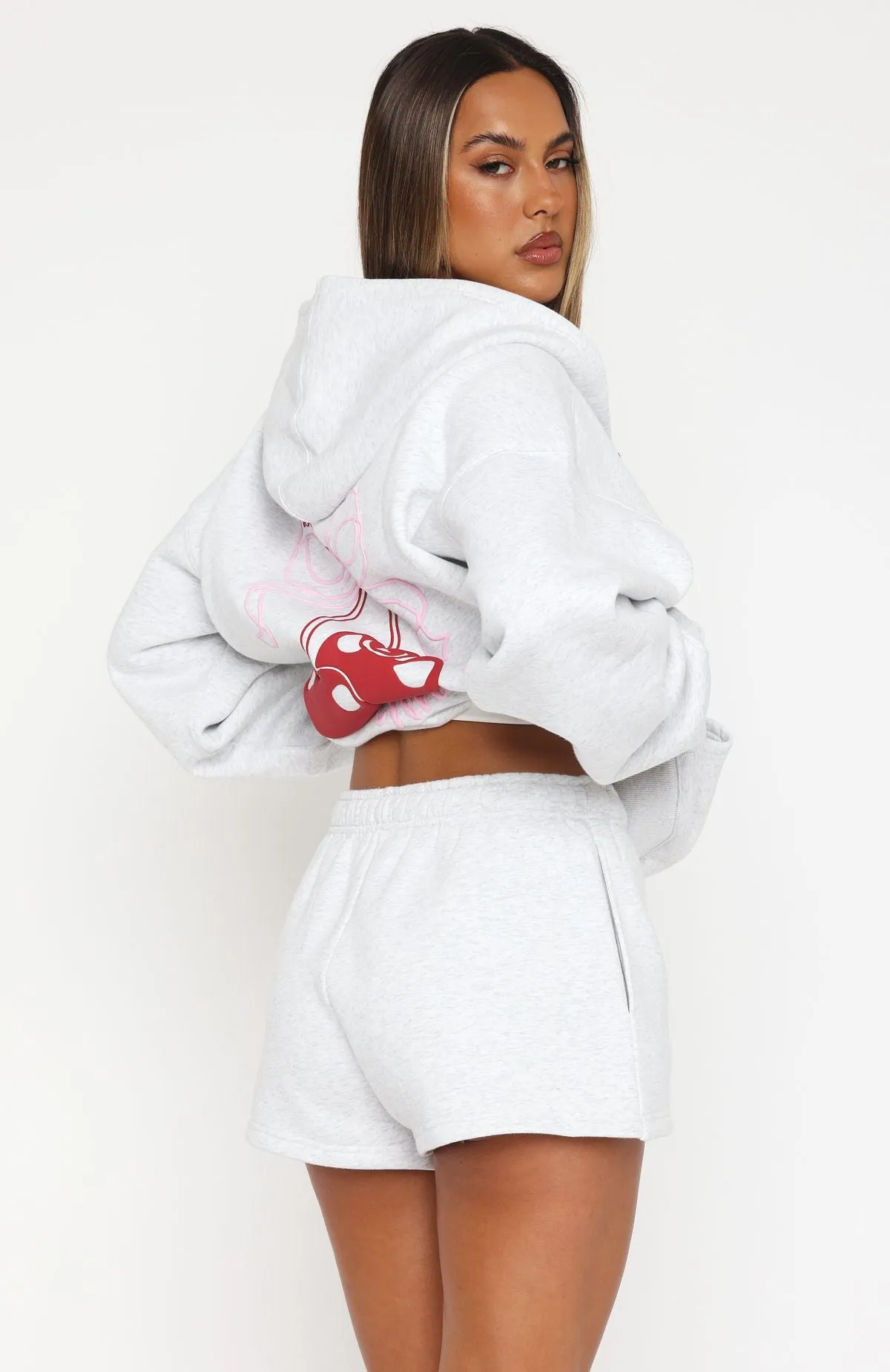 Fell So Hard Lounge Shorts Grey Marle sold by White Fox Boutique product image thumbnail 4