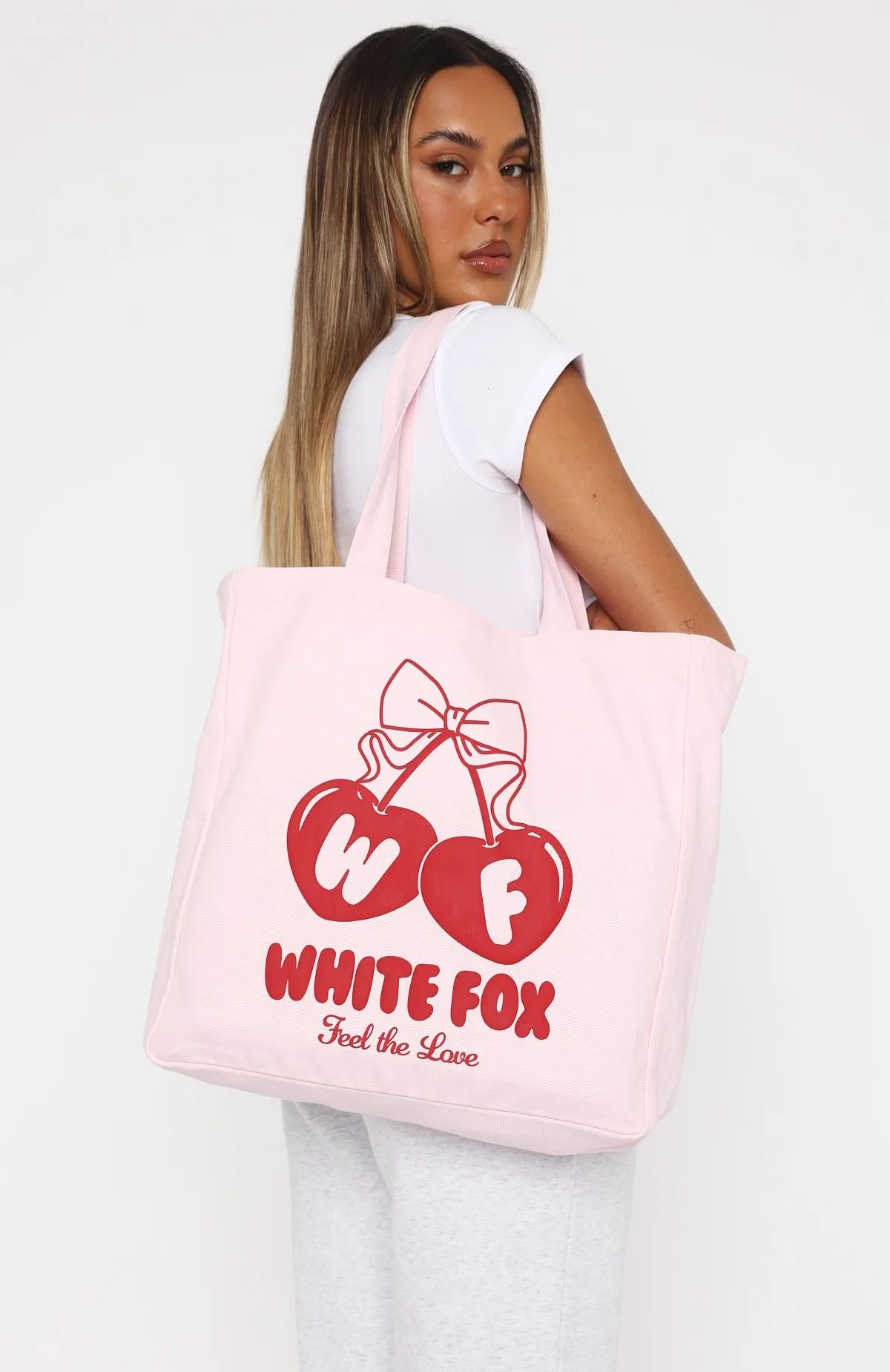Feel The Love Tote Bag Pink sold by White Fox Boutique product image thumbnail 3