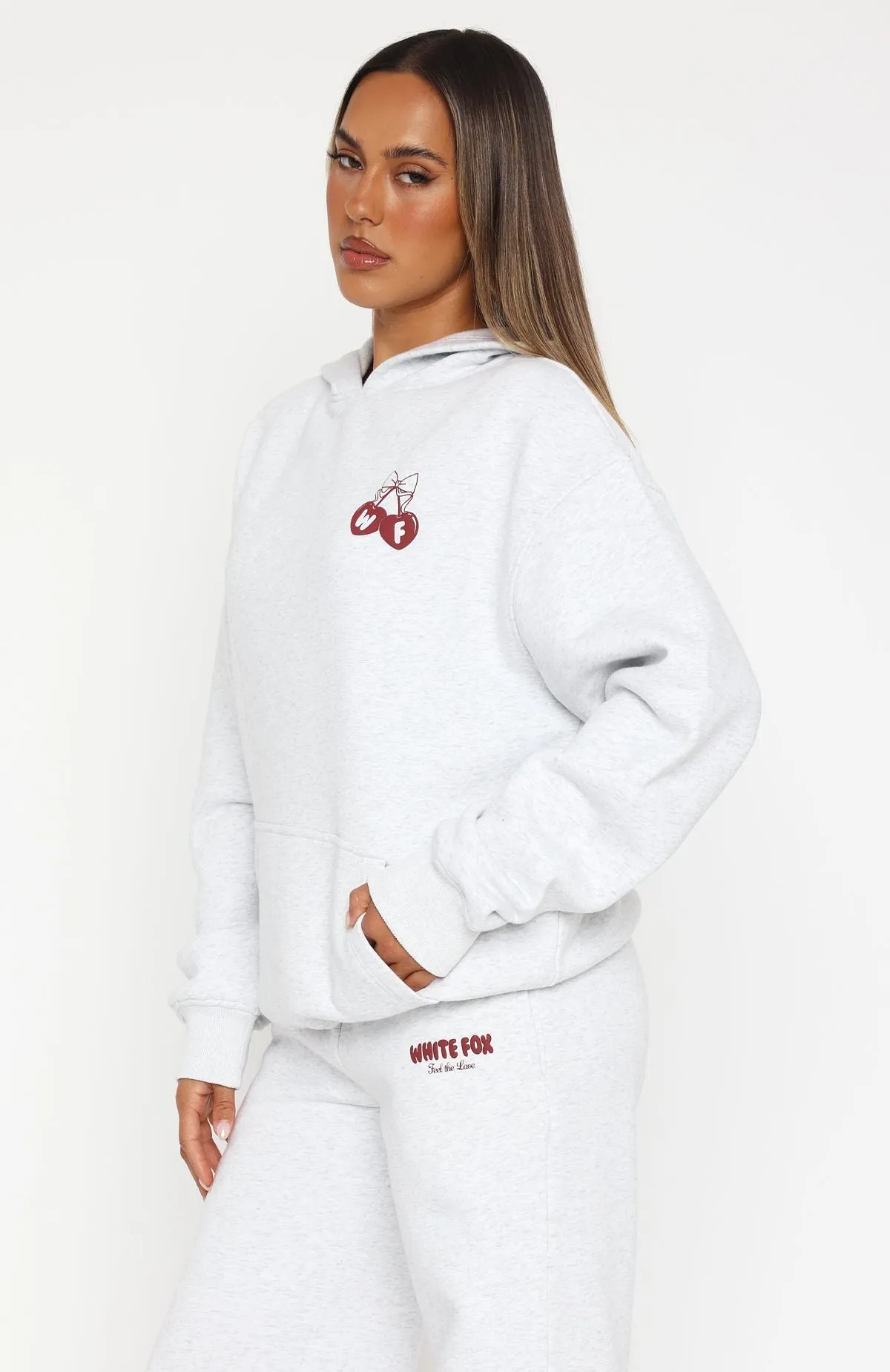 Feel The Love Oversized Hoodie Grey Marle sold by White Fox Boutique product image thumbnail 3