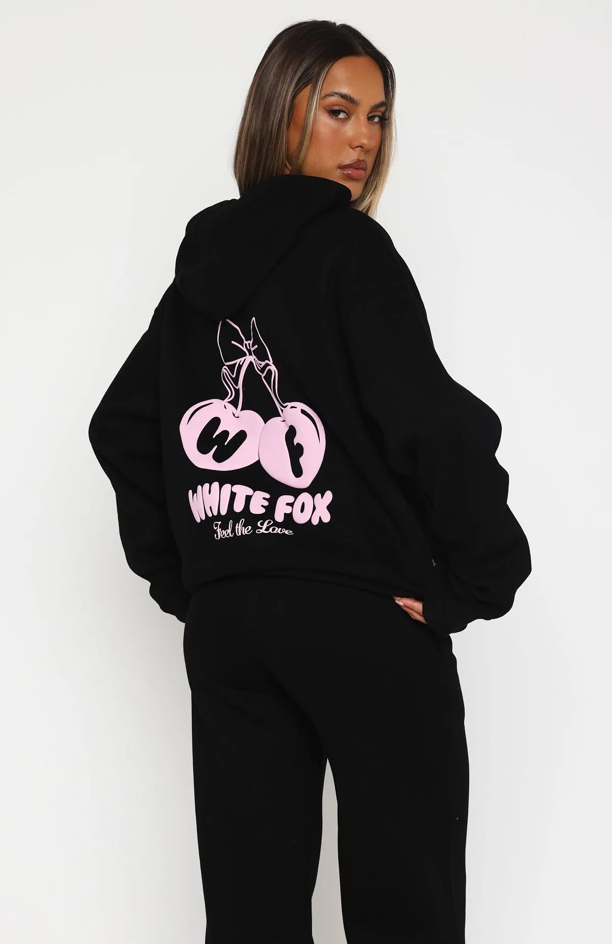 Feel The Love Oversized Hoodie Black sold by White Fox Boutique product image thumbnail 4