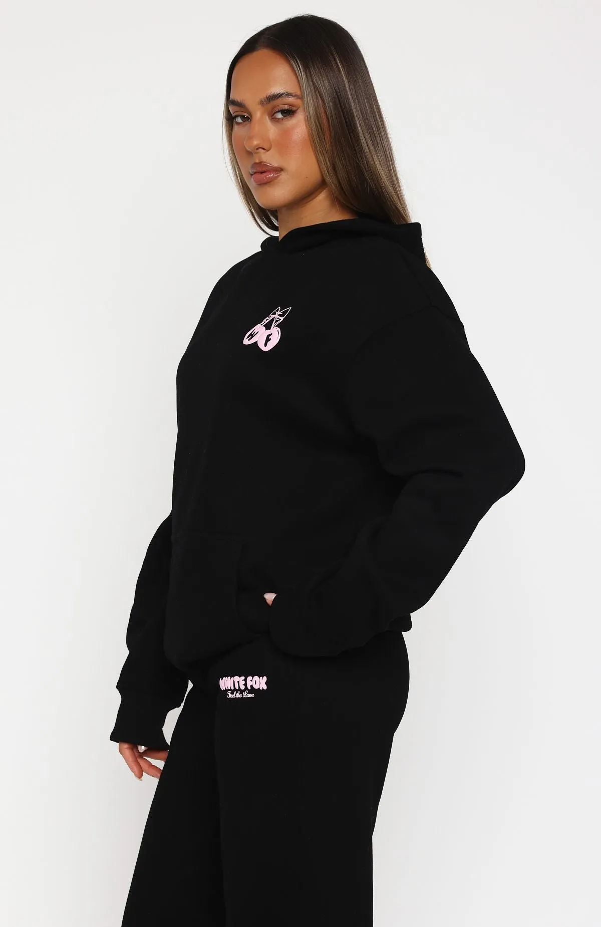 Feel The Love Oversized Hoodie Black sold by White Fox Boutique product image thumbnail 3