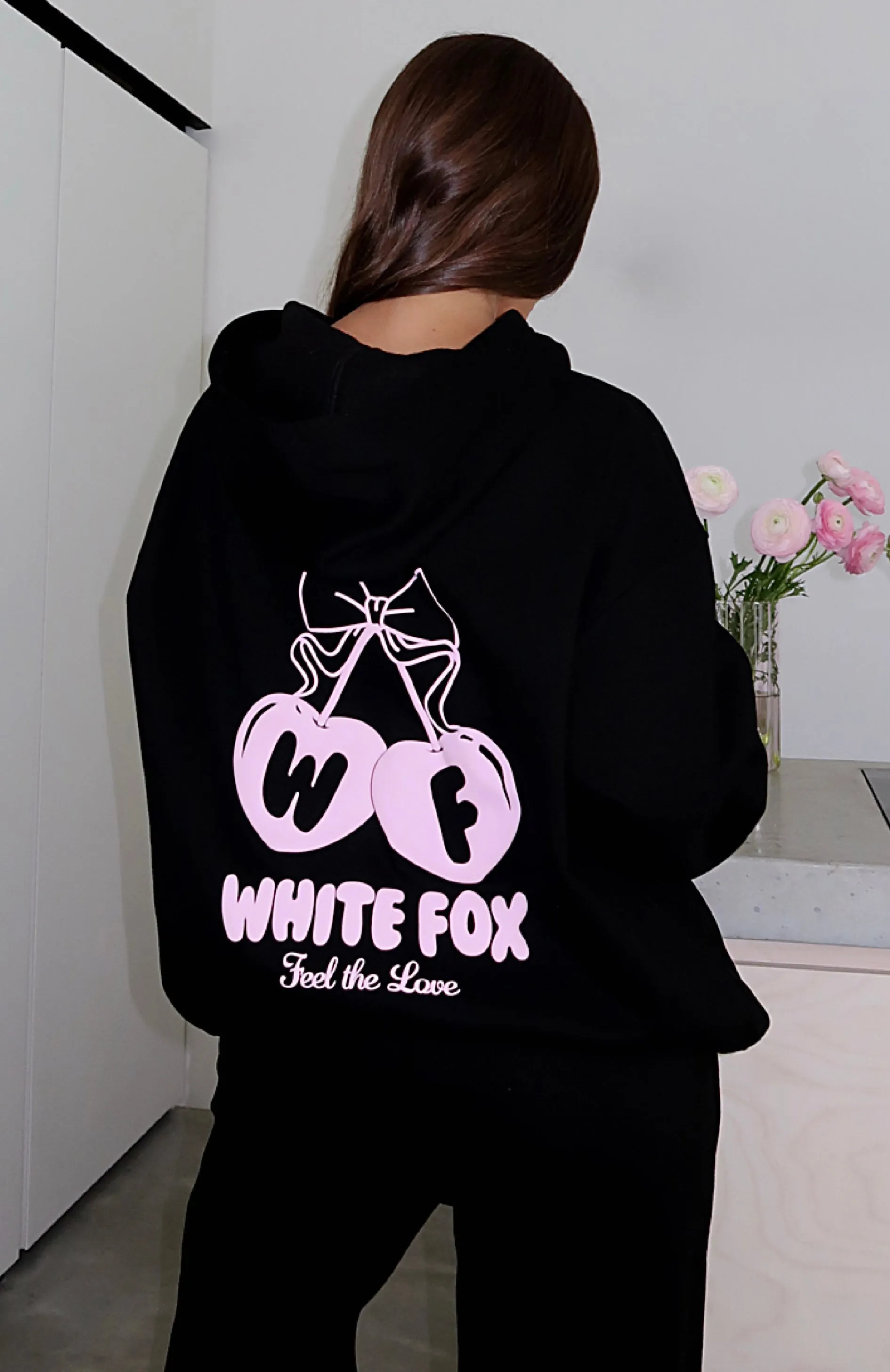 Feel The Love Oversized Hoodie Black sold by White Fox Boutique