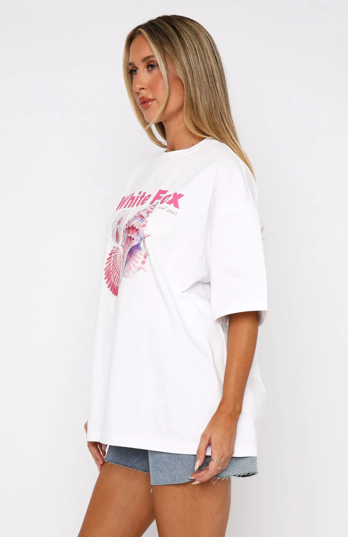 Hear The Ocean Oversized Tee White sold by White Fox Boutique product image thumbnail 3