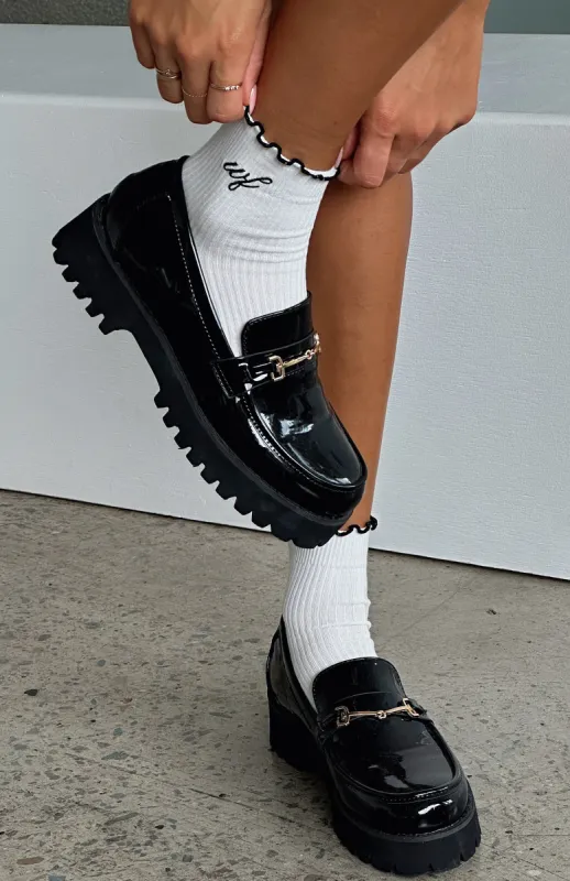 Me Time Socks Off White/Black sold by White Fox Boutique